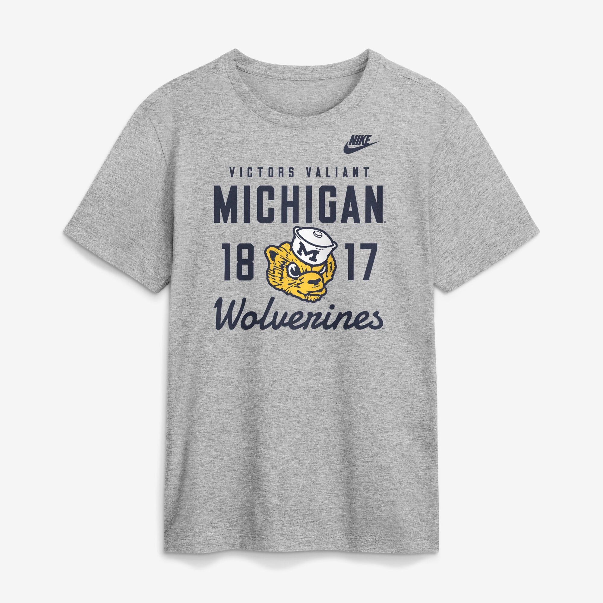 Men's Nike Navy Michigan Wolverines Legacy Stacked Established T-Shirt