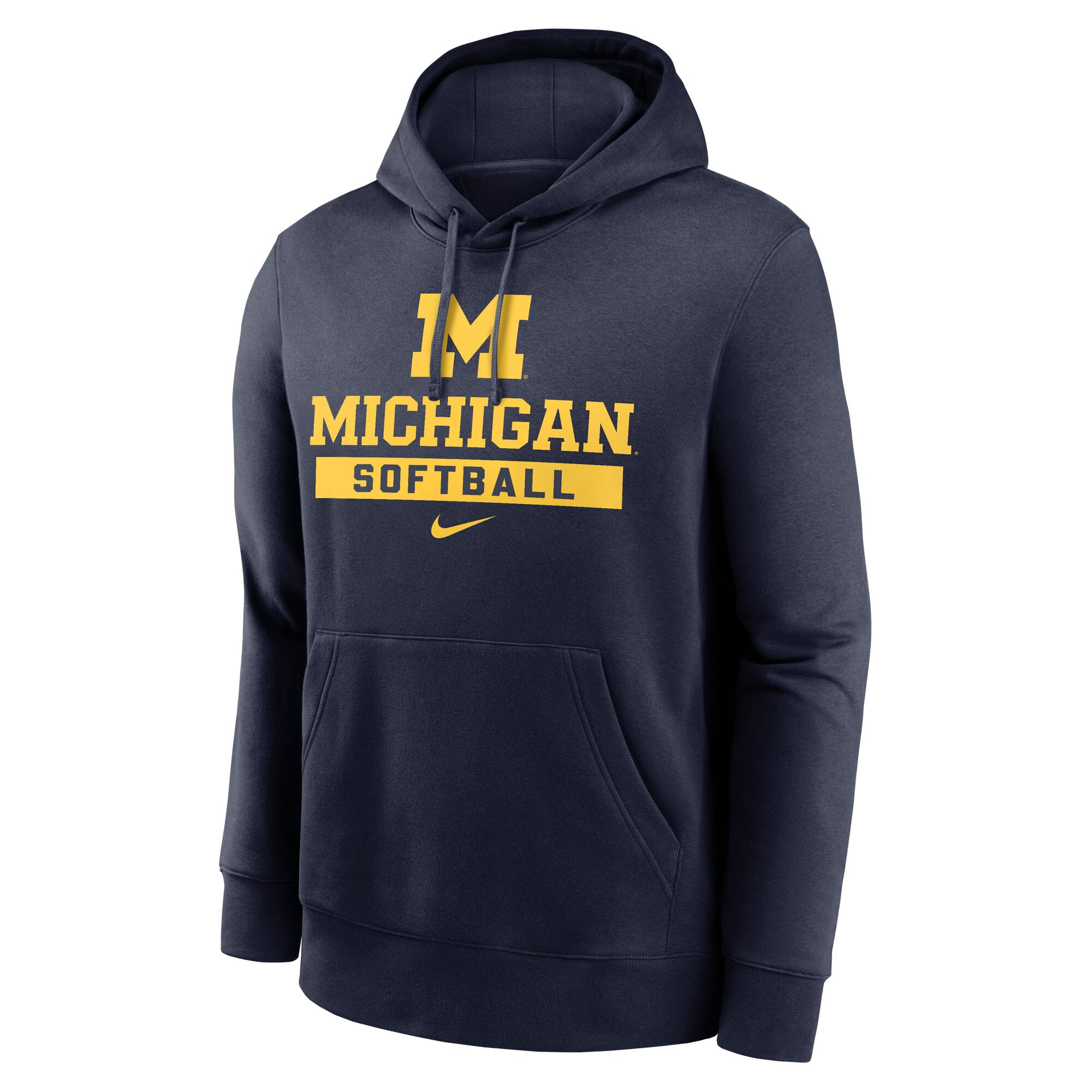 Sweat à capuche polaire Nike bleu marine Michigan Wolverines Softball Stack Club pour homme