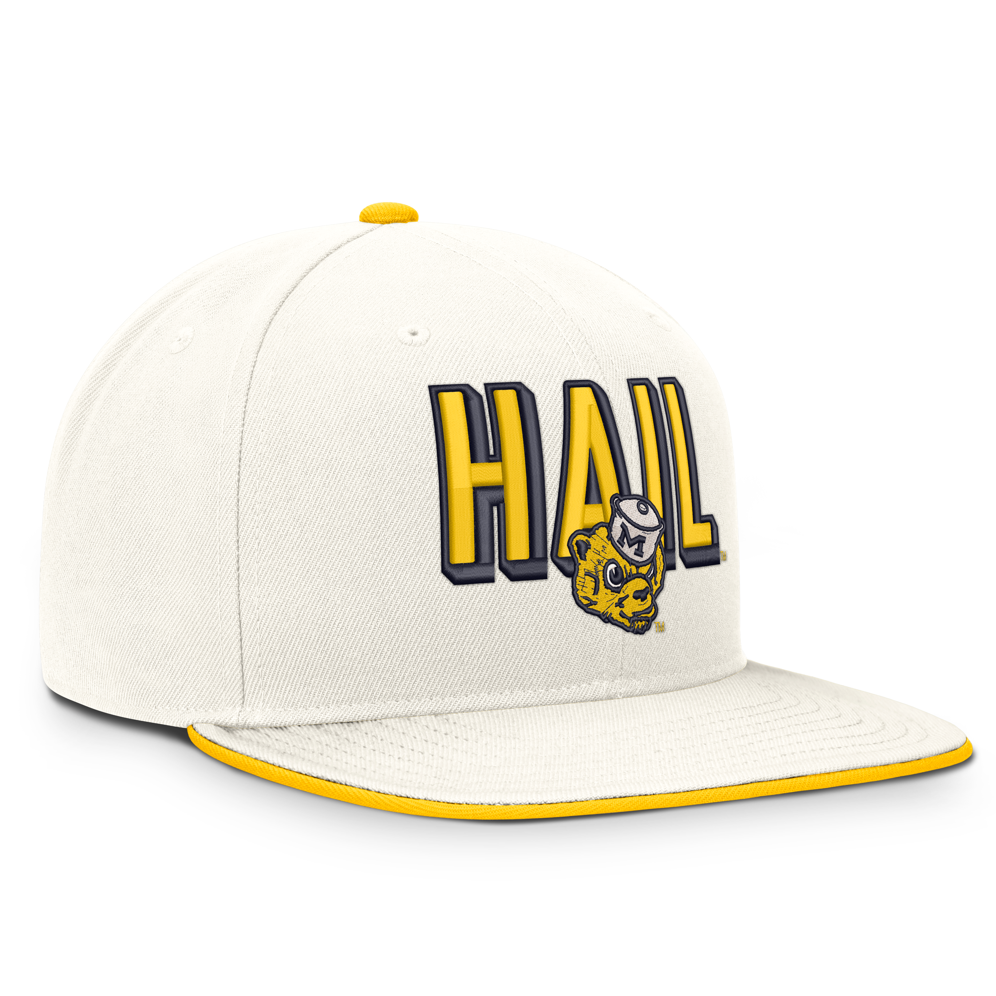 Casquette snapback Nike Pro blanche Michigan Wolverines Legacy Letter & Mascot pour homme
