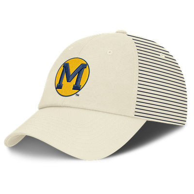 Michigan Wolverines Nike Vault Logo Striped Club Adjustable Hat - White