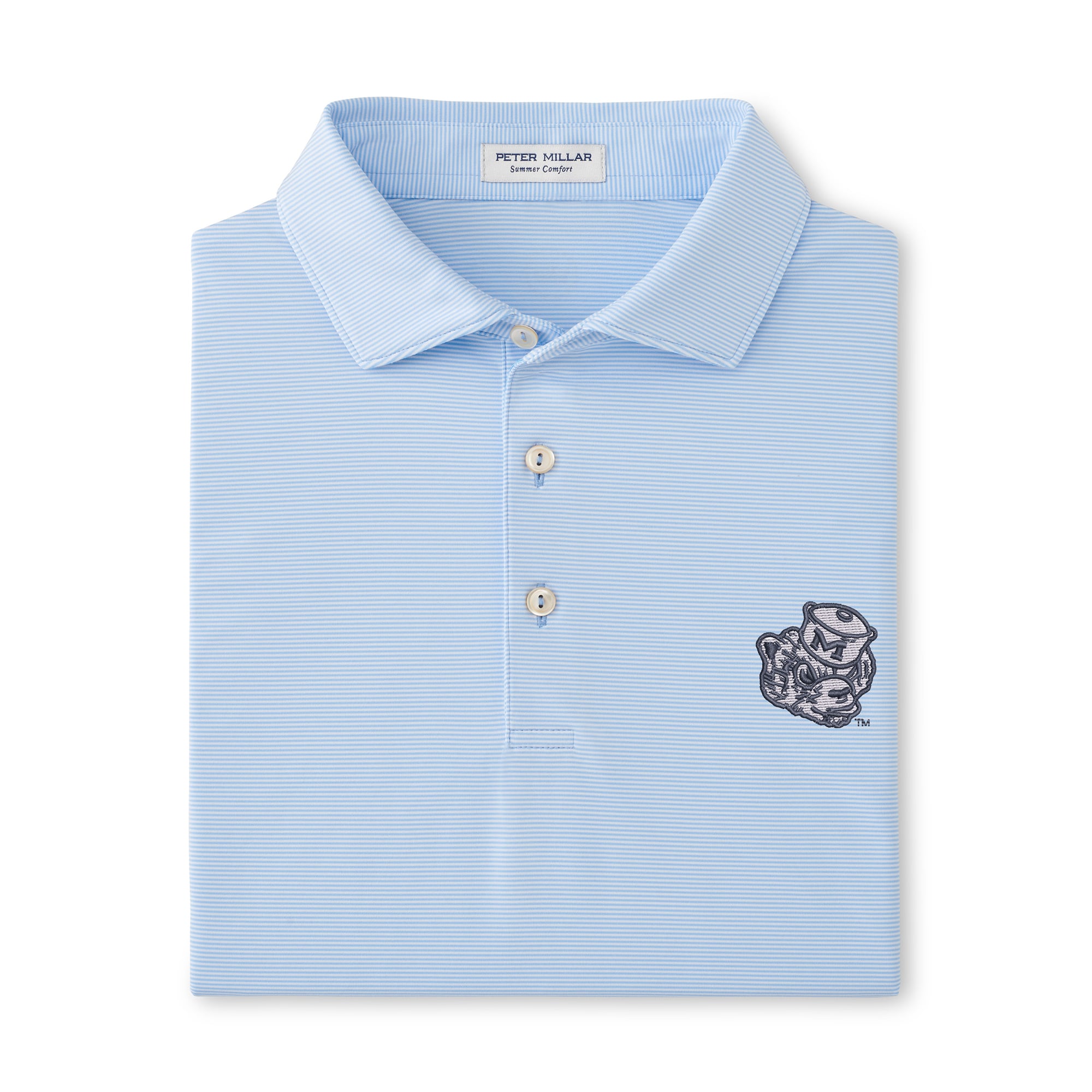 Polo de performance Peter Millar bleu clair Michigan Wolverines Jubilee pour homme