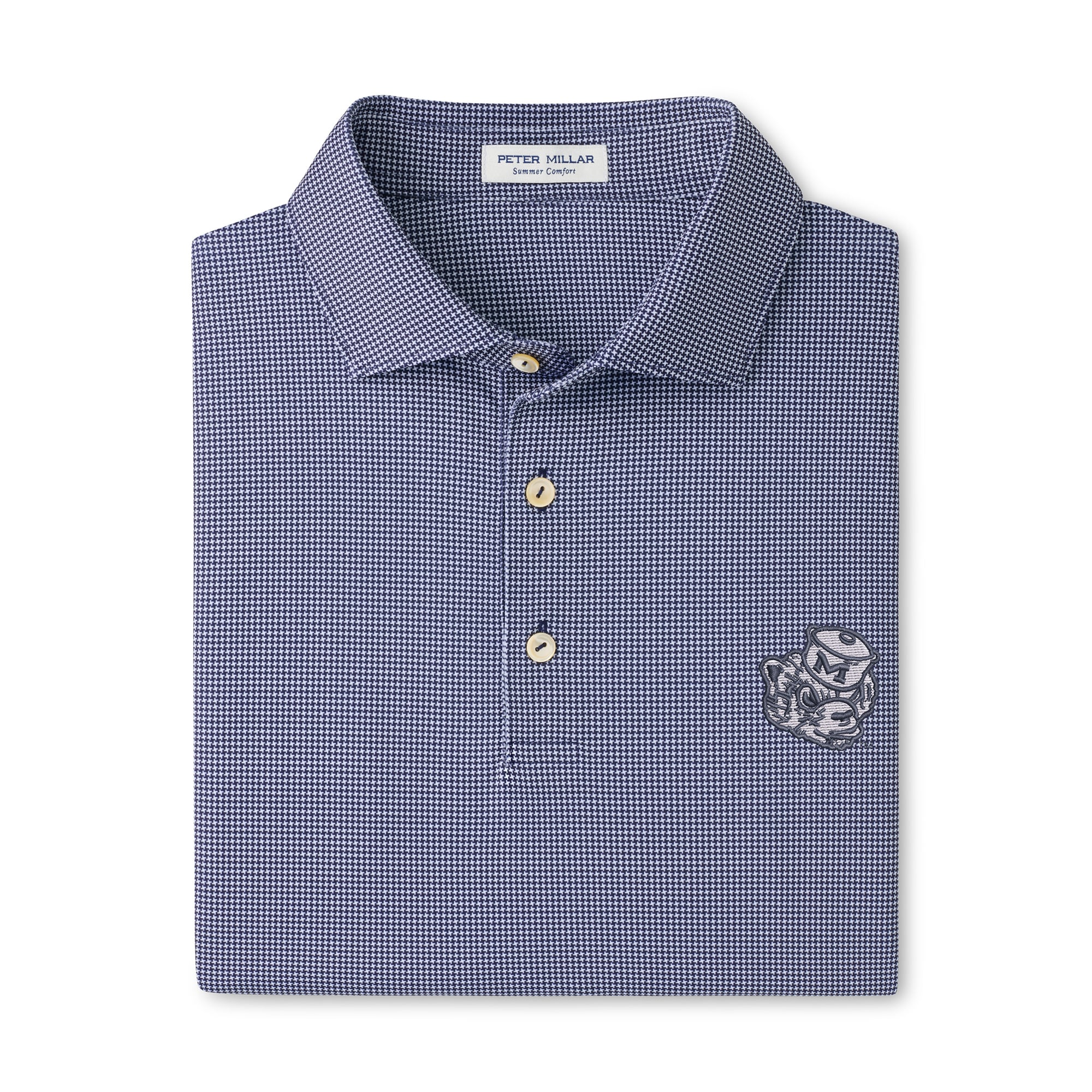 Polo de performance Peter Millar pour homme, bleu marine, Michigan Wolverines Border.