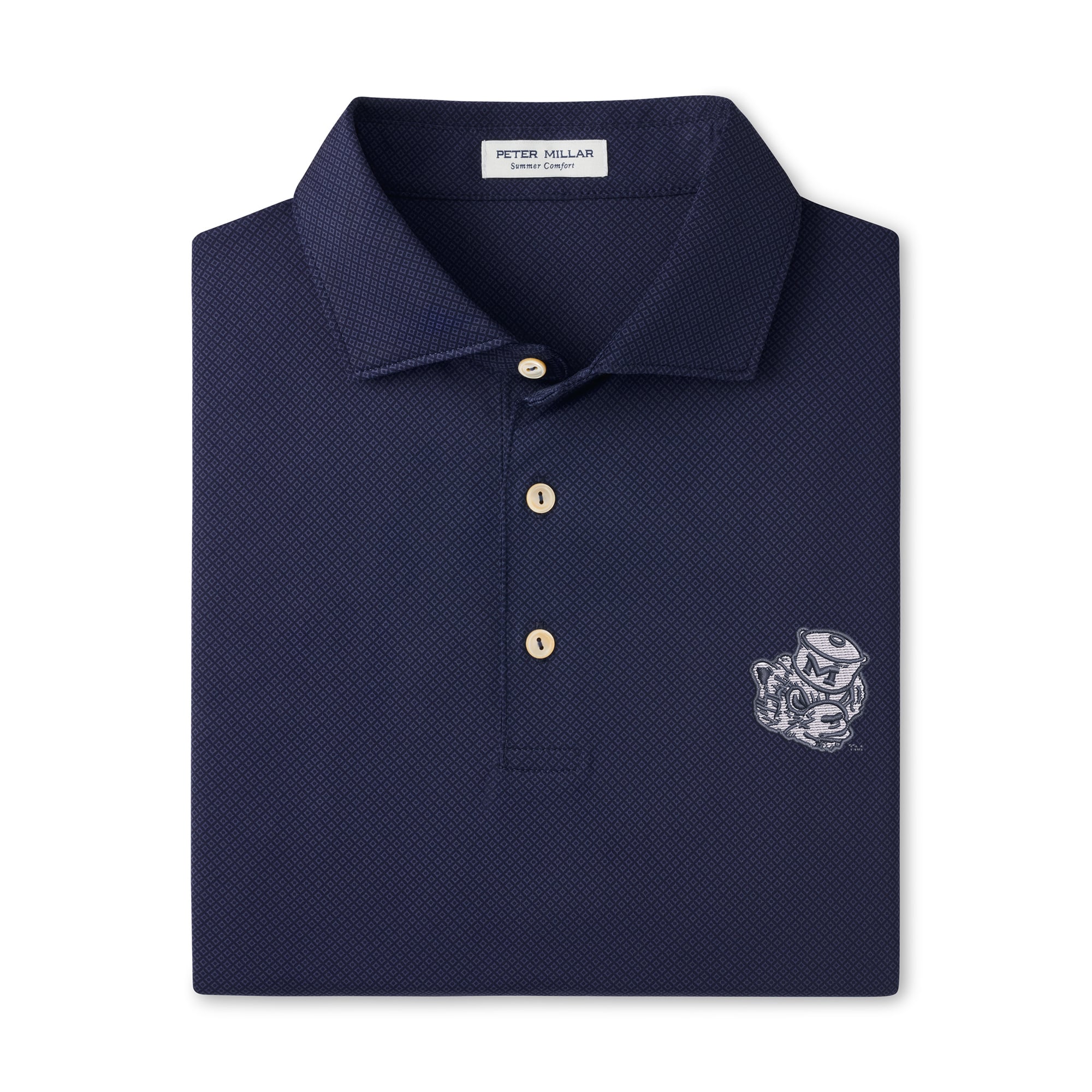 Polo de performance Peter Millar pour homme, bleu marine, Michigan Wolverines Hugo.