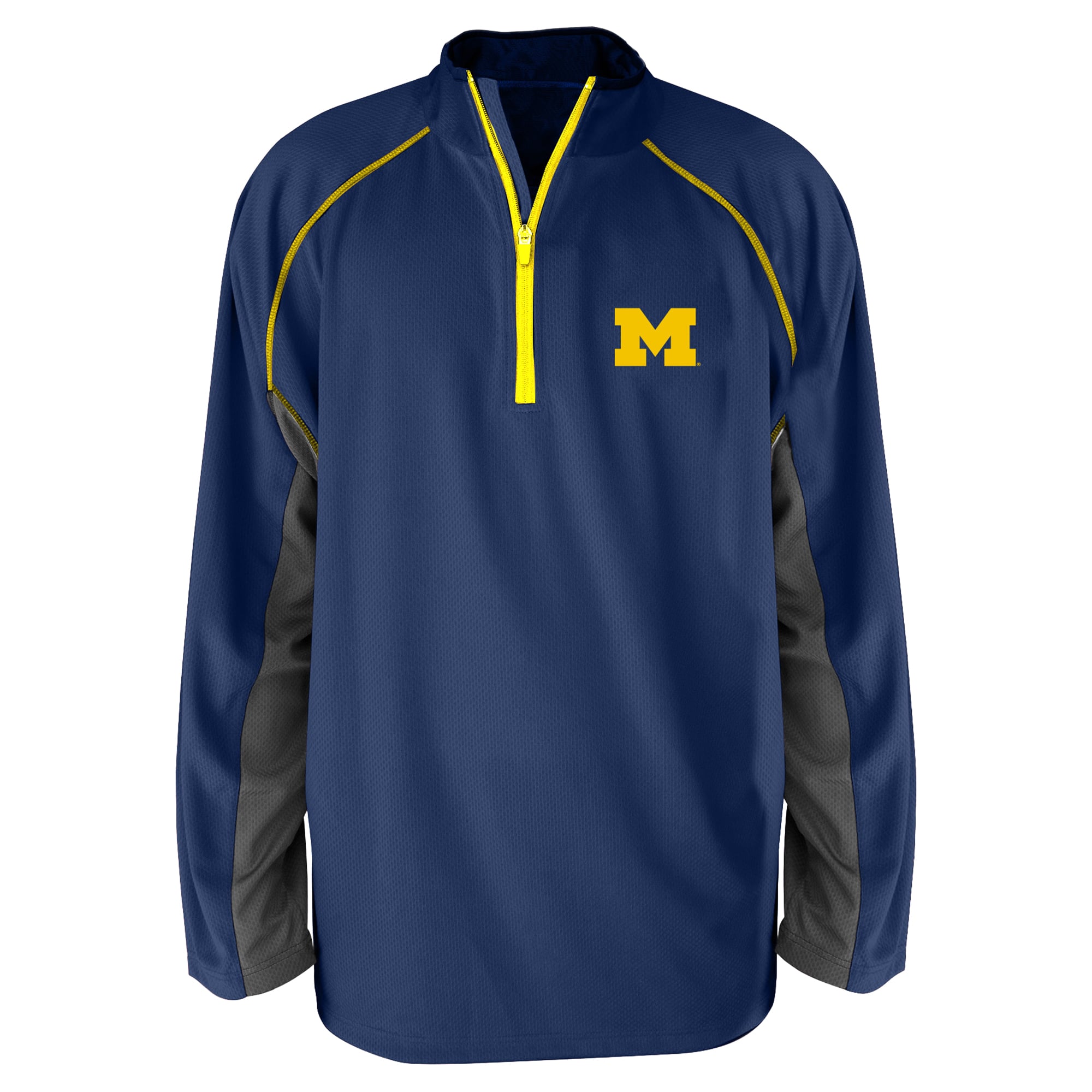 Men's Profile Navy Michigan Wolverines Big & Tall Quarter-Zip Raglan Jacket