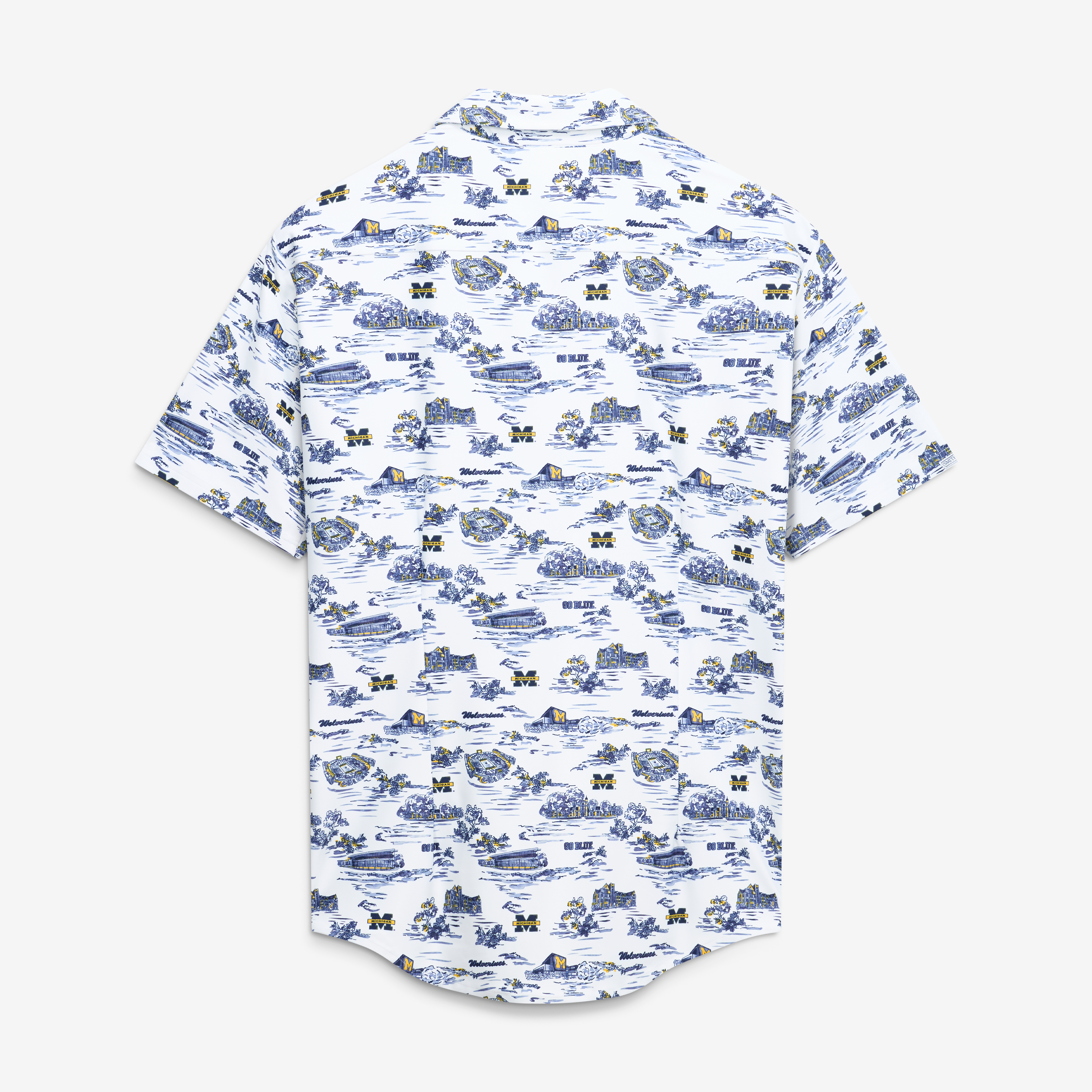 Men's Smith & Quinn White Michigan Wolverines Toile Boatyard Button-Up Shirt