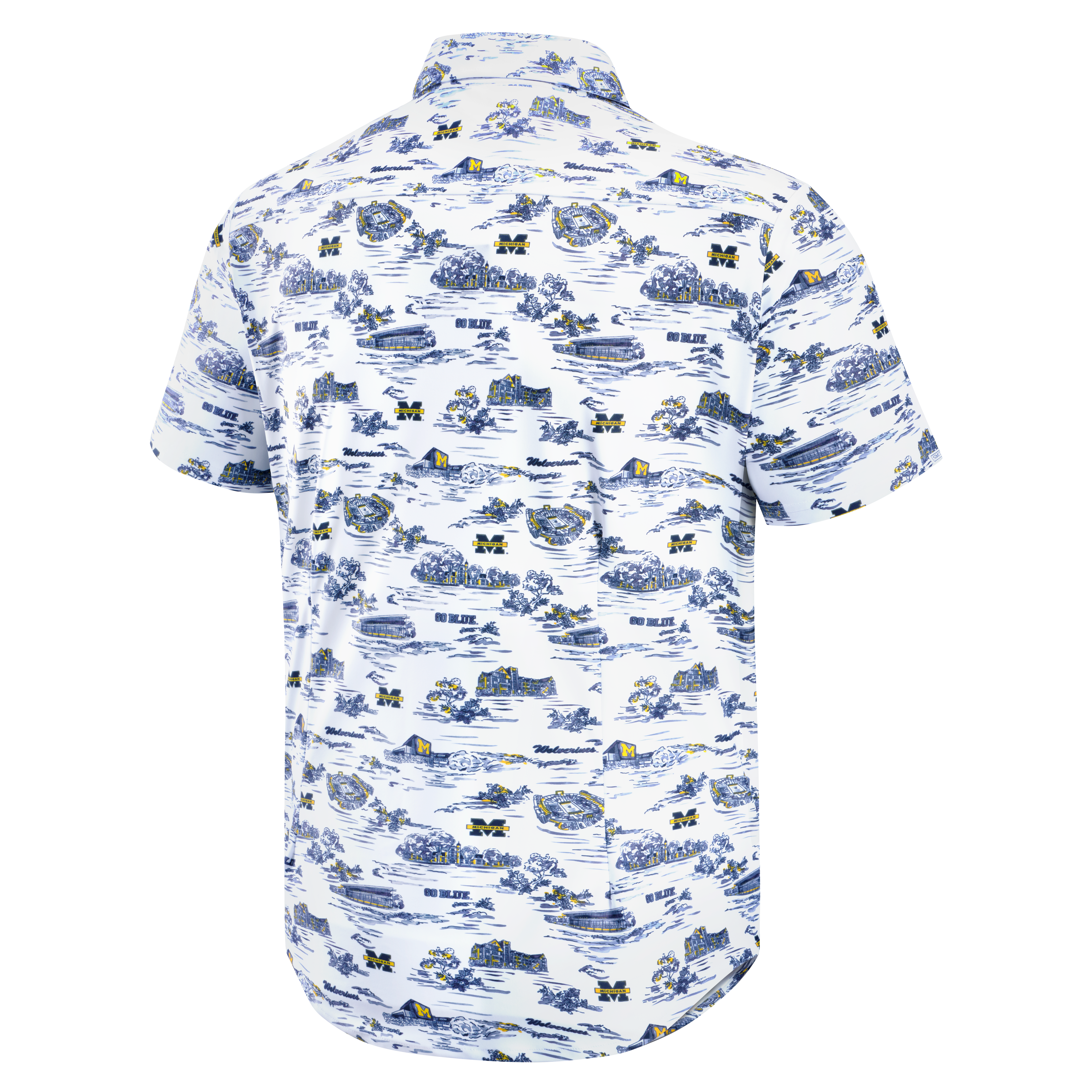 Men's Smith & Quinn White Michigan Wolverines Toile Boatyard Button-Up Shirt