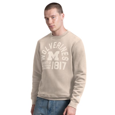 Michigan Wolverines Starter Post Game Sweatshirt - Tan
