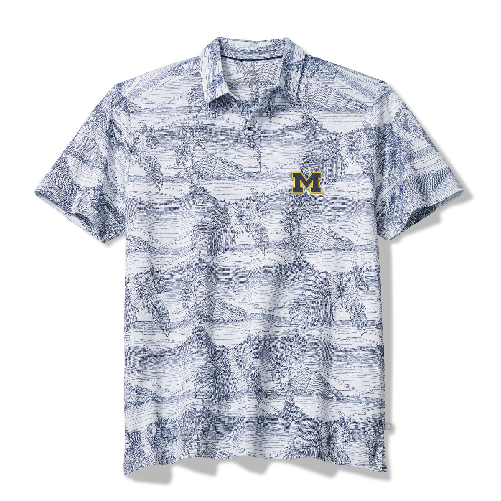 Men's Tommy Bahama Navy Michigan Wolverines Corsica Coast IslandZone Polo