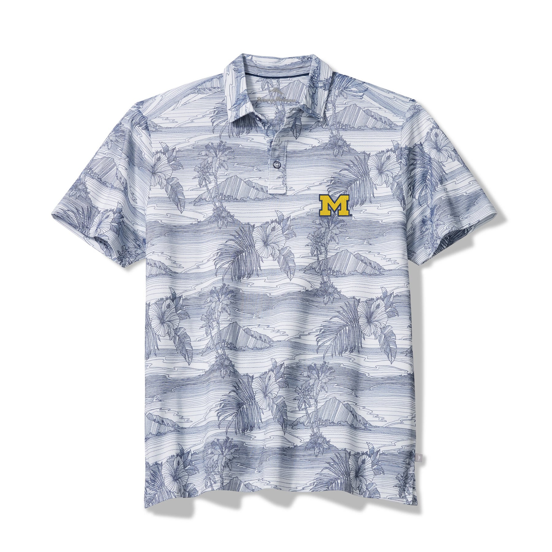 Men's Tommy Bahama Navy Michigan Wolverines Corsica Coast IslandZone Polo