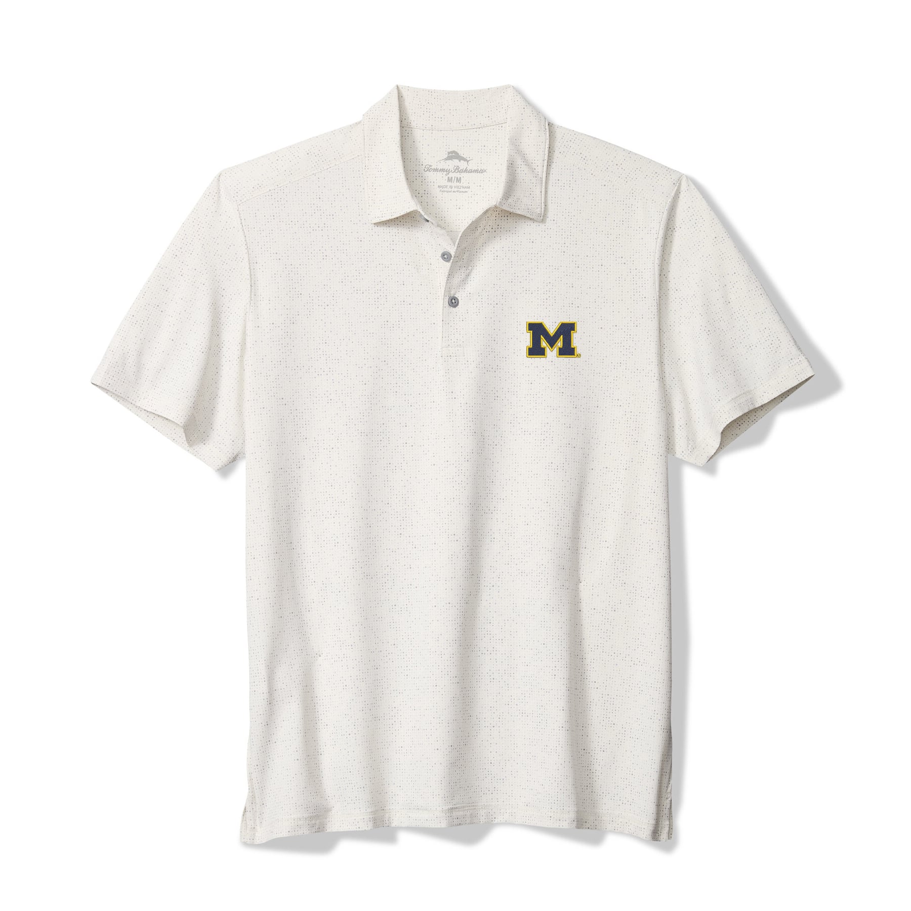 Men's Tommy Bahama White Michigan Wolverines Palm Dunes IslandZone Polo