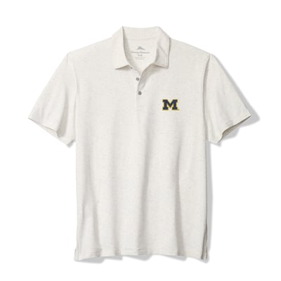 Michigan Wolverines Tommy Bahama Palm Dunes IslandZone Polo - White