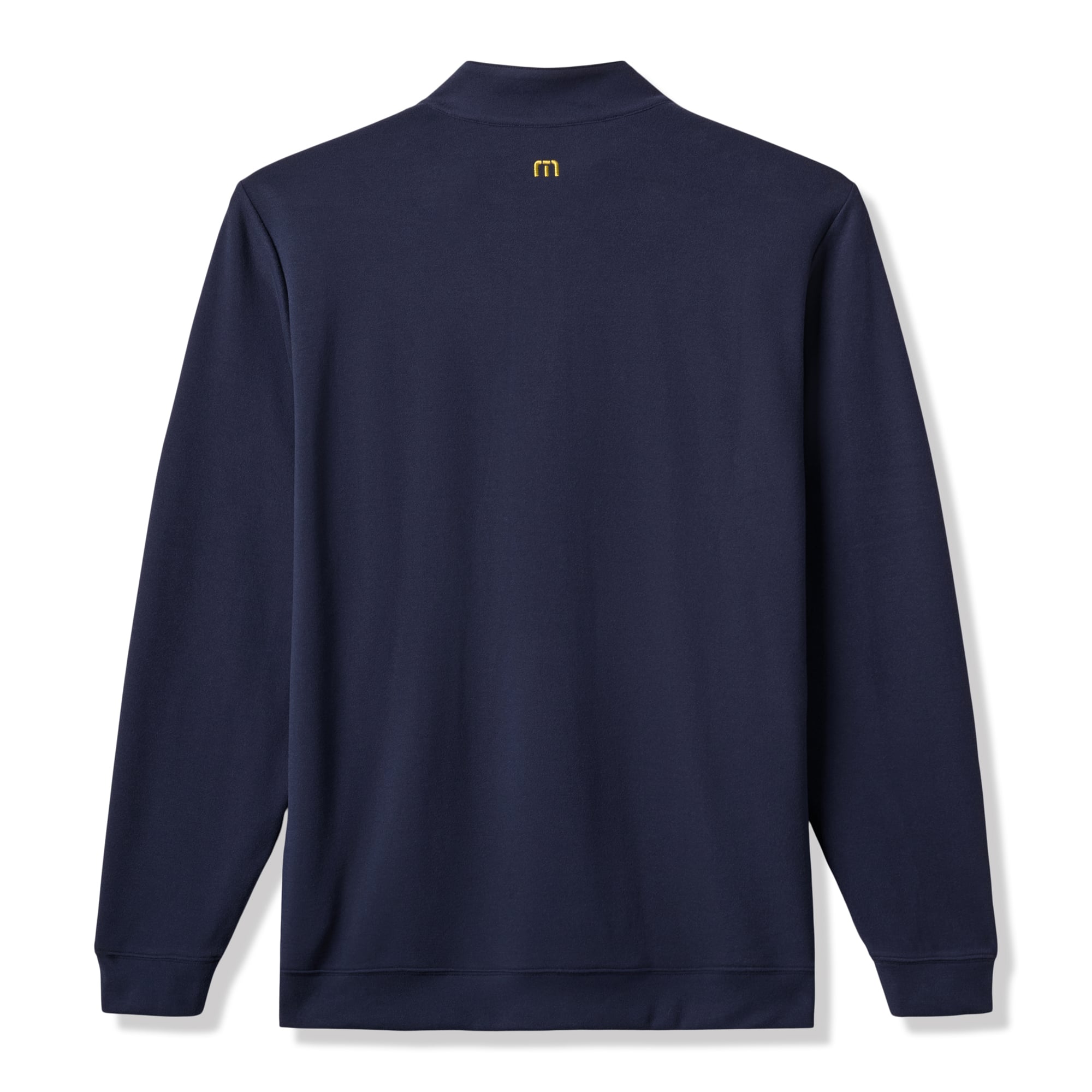Men's TravisMathew Navy Michigan Wolverines Cloud Home Game Quarter-Zip Tri-Blend Pullover