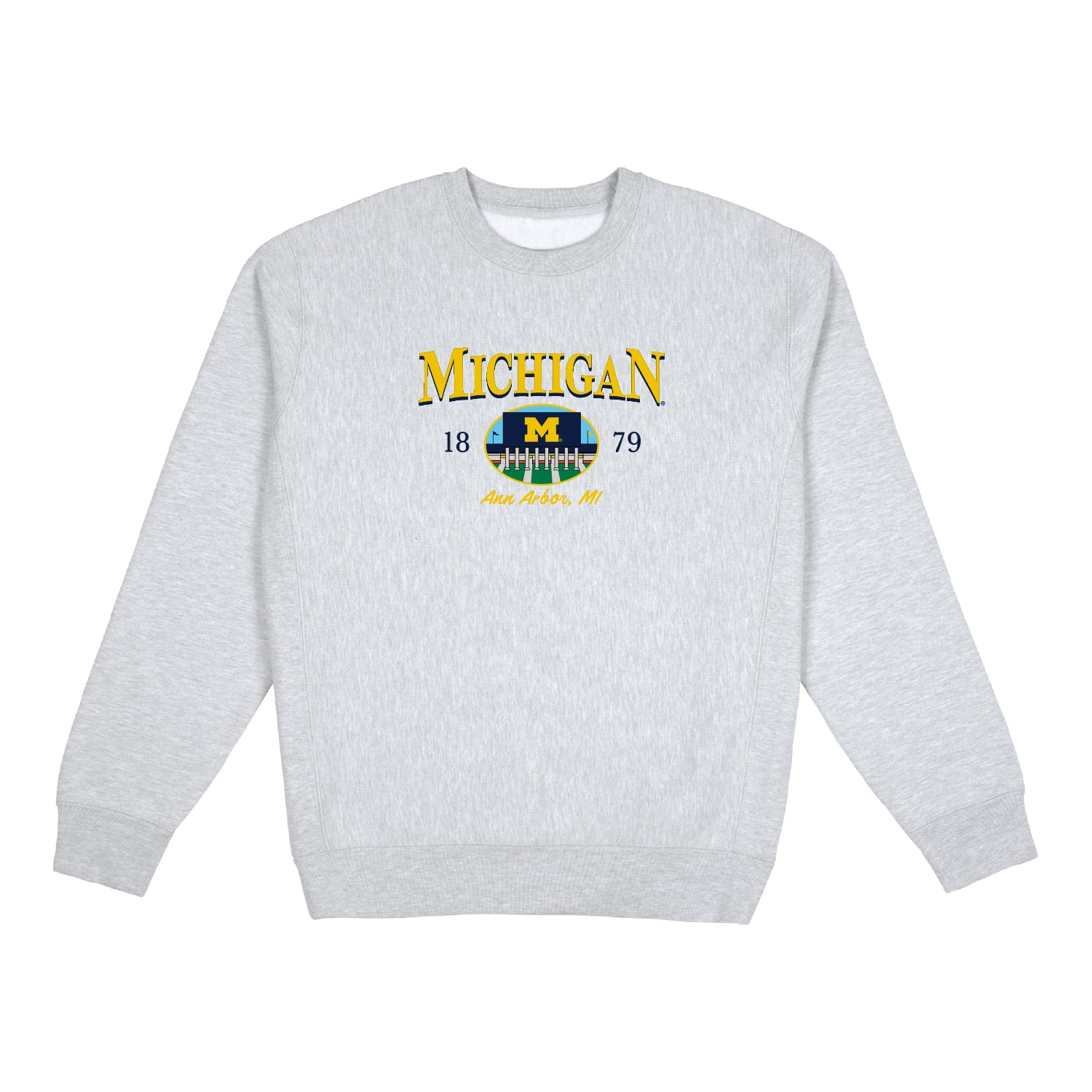 Men's Uscape Apparel  Heather Gray Michigan Wolverines New Heights Heavyweight Sweatshirt