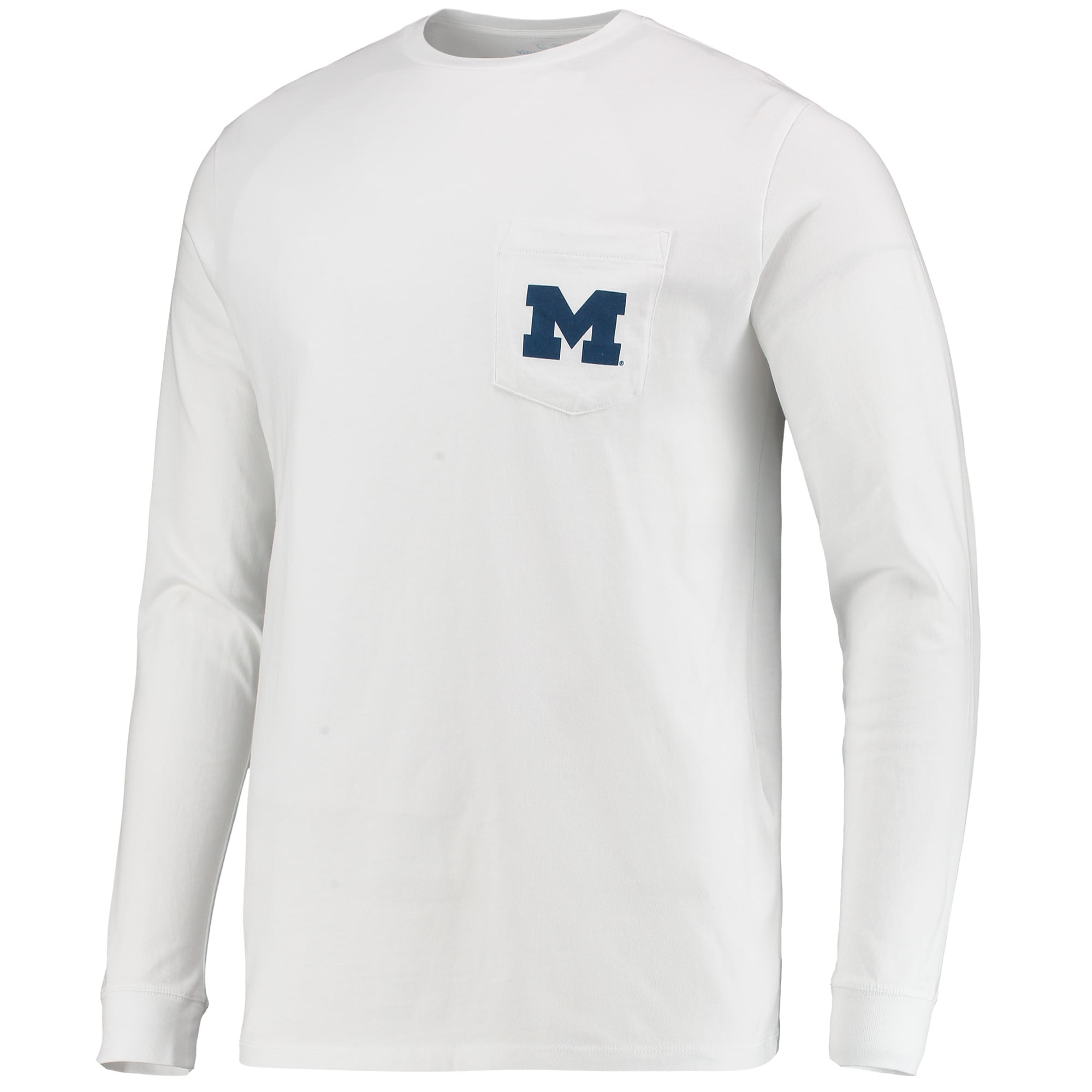 Men's Vineyard Vines White Michigan Wolverines Football Whale Long