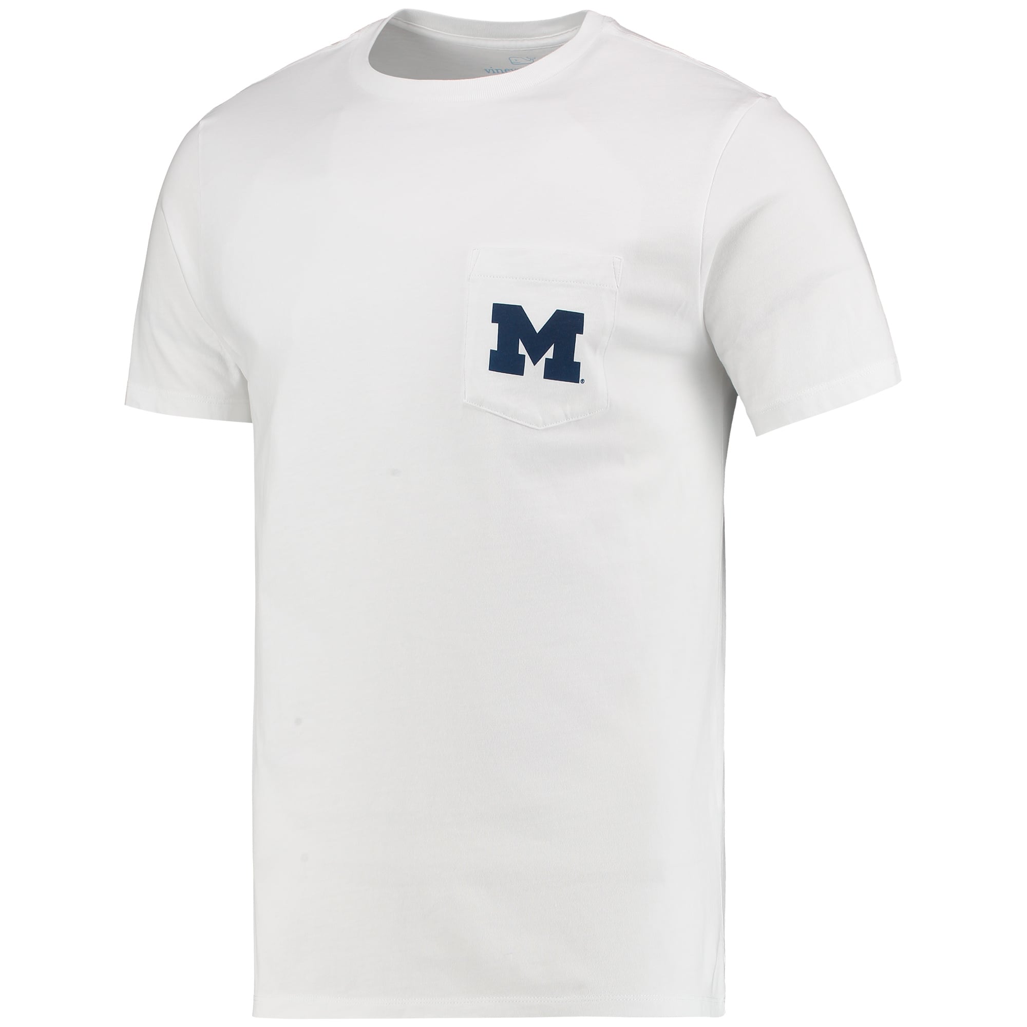 Men's Vineyard Vines White Michigan Wolverines Football Whale T-Shirt