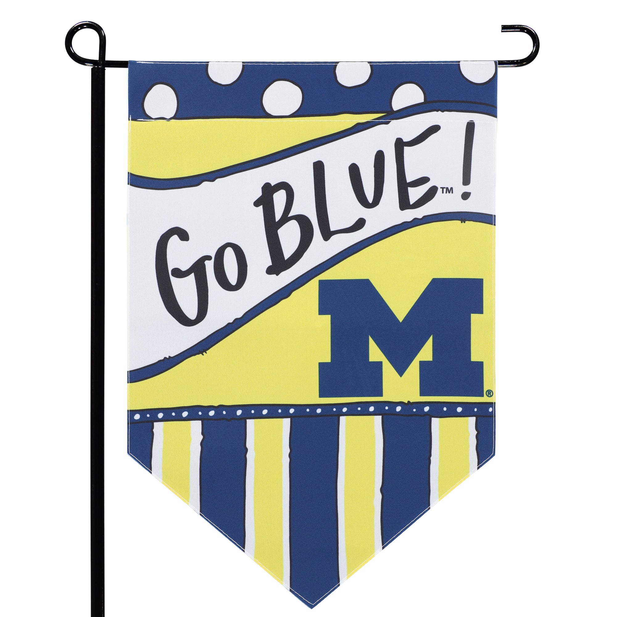Drapeau double face Michigan Wolverines 12'' x 18'' Dots & Stripes