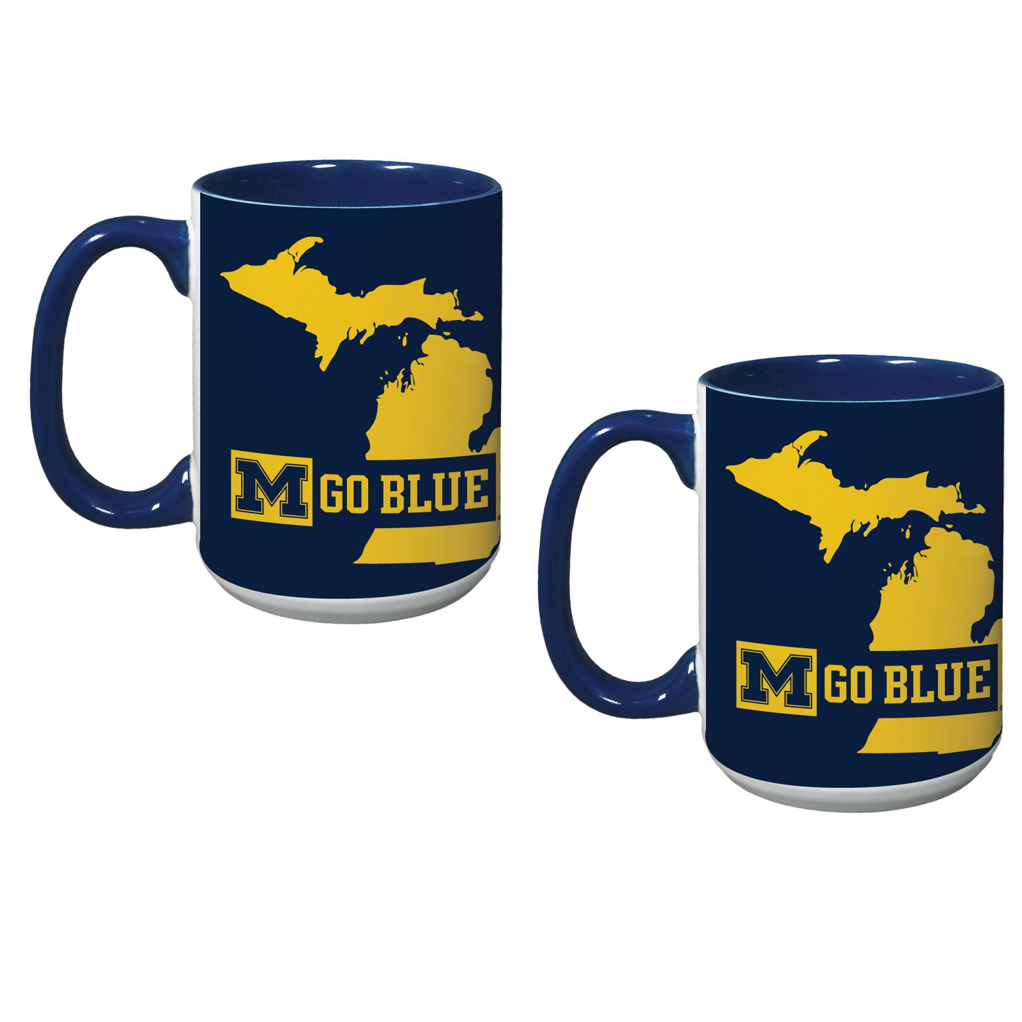 Lot de deux tasses à café de 15 oz des Wolverines du Michigan