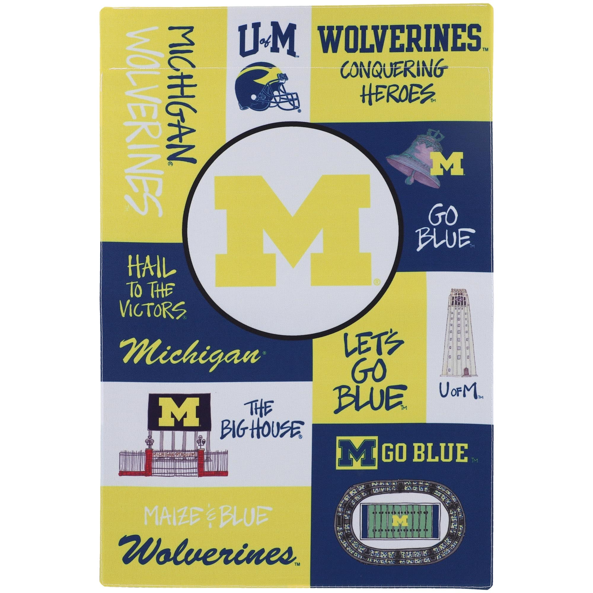 Drapeau de jardin Michigan Wolverines Collage