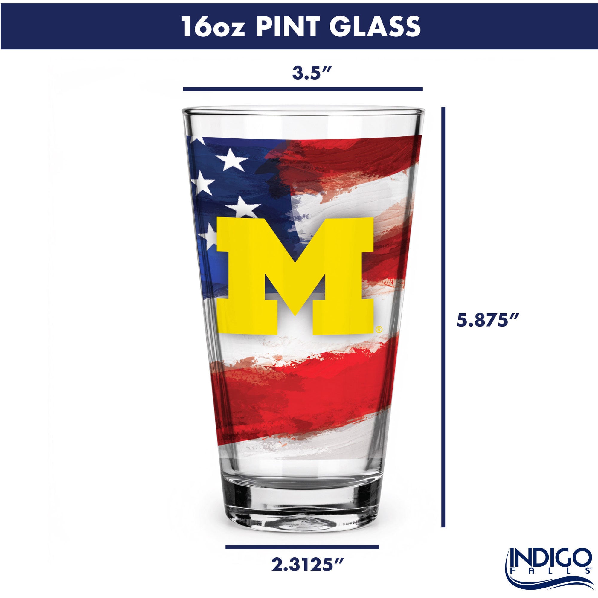 Michigan Wolverines Two-Pack 16oz. Americana Pint Glass Set
