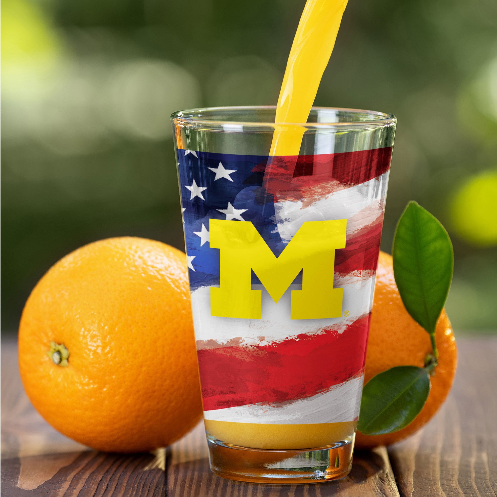 Michigan Wolverines Two-Pack 16oz. Americana Pint Glass Set