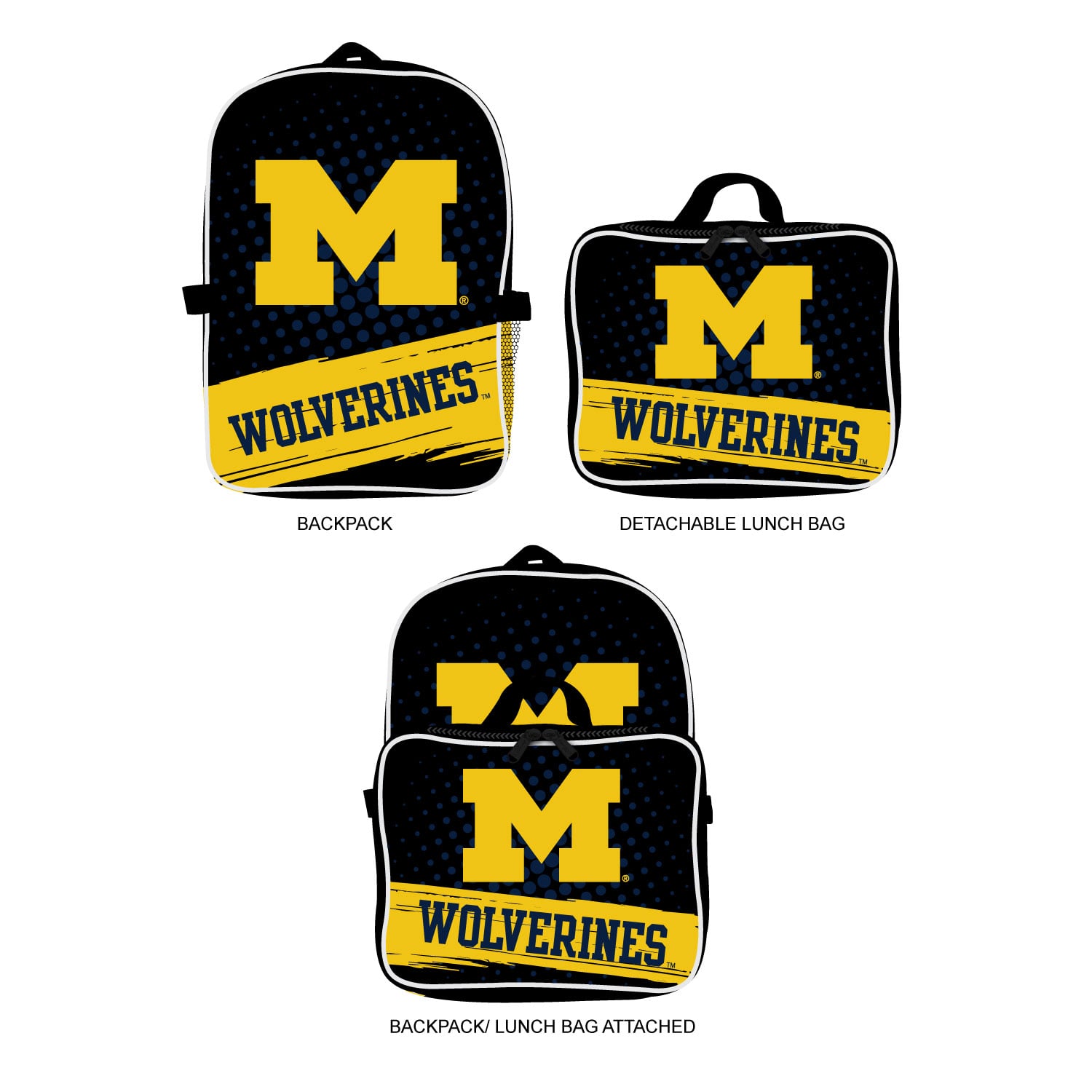 MOJO Michigan Wolverines Backpack & Lunch Box 2-Piece Set