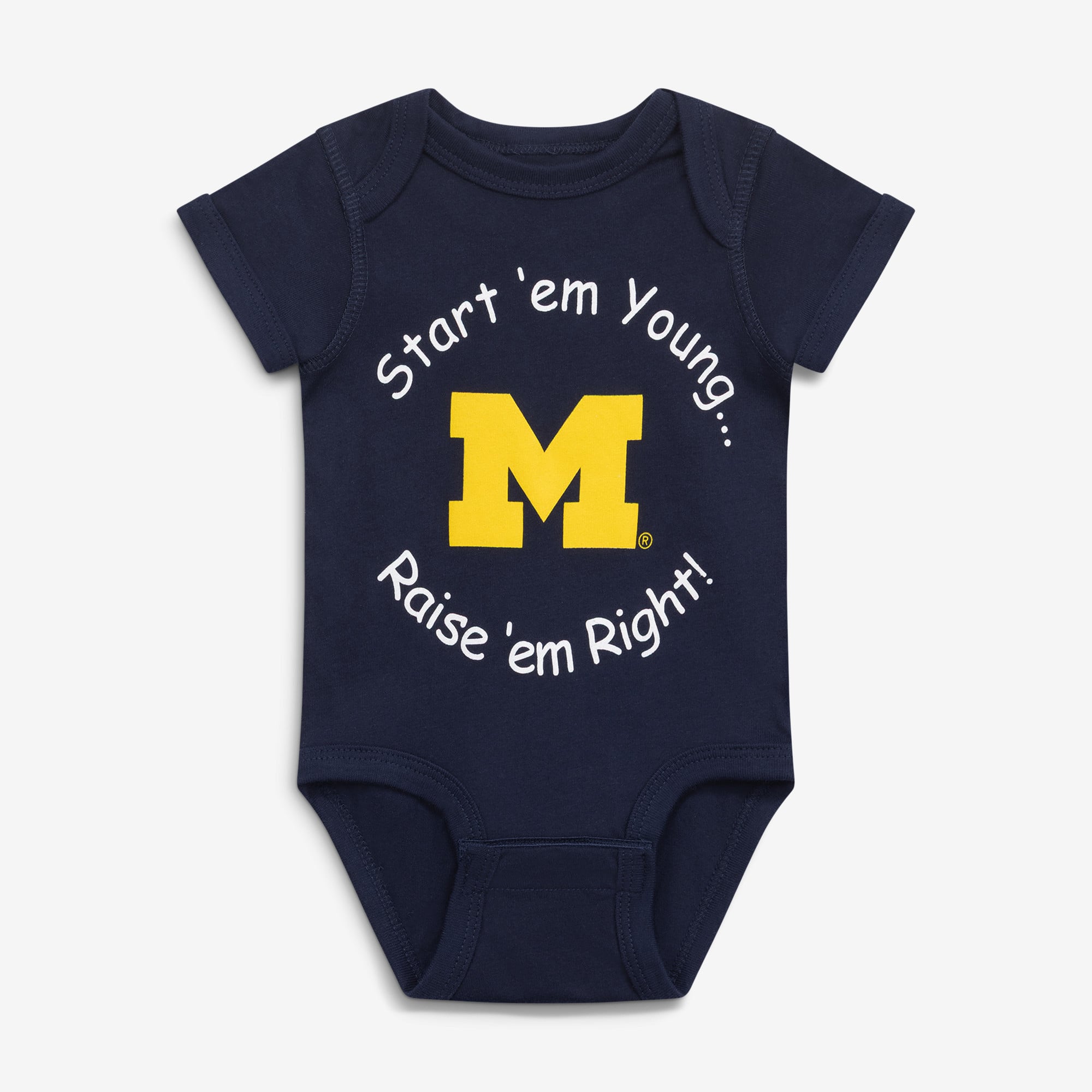 Body bébé Little King bleu marine Michigan Wolverines « Start 'Em Young »