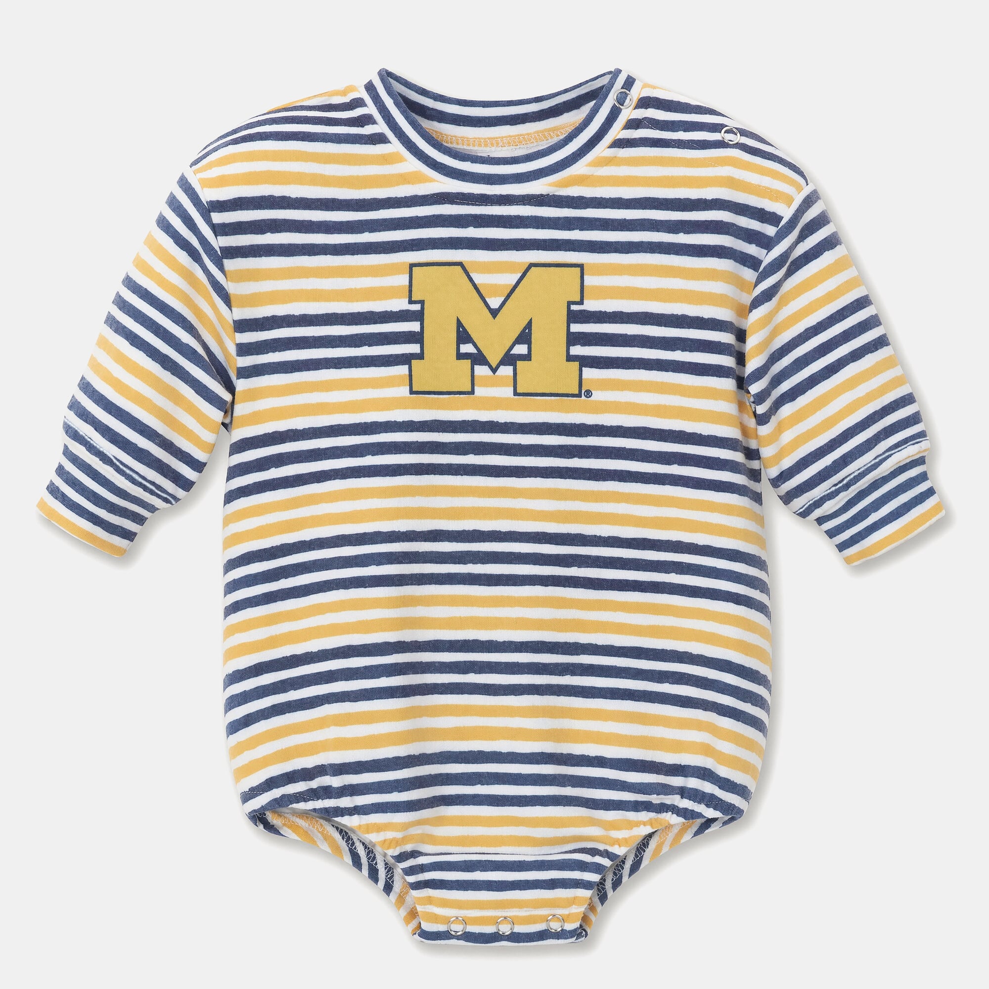 Newborn & Infant ZooZatz Navy Michigan Wolverines Cozy Fleece Bodysuit