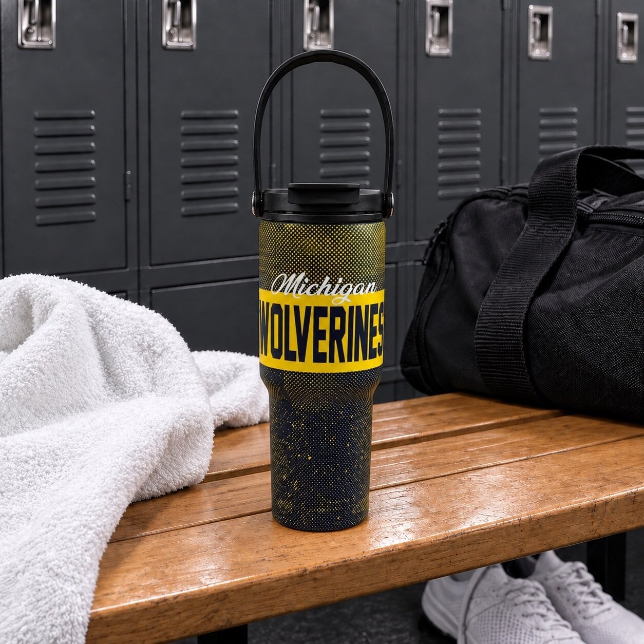 Pegasus Michigan Wolverines 24oz. Speckled Gradient Stainless Steel Dual Top Water Bottle