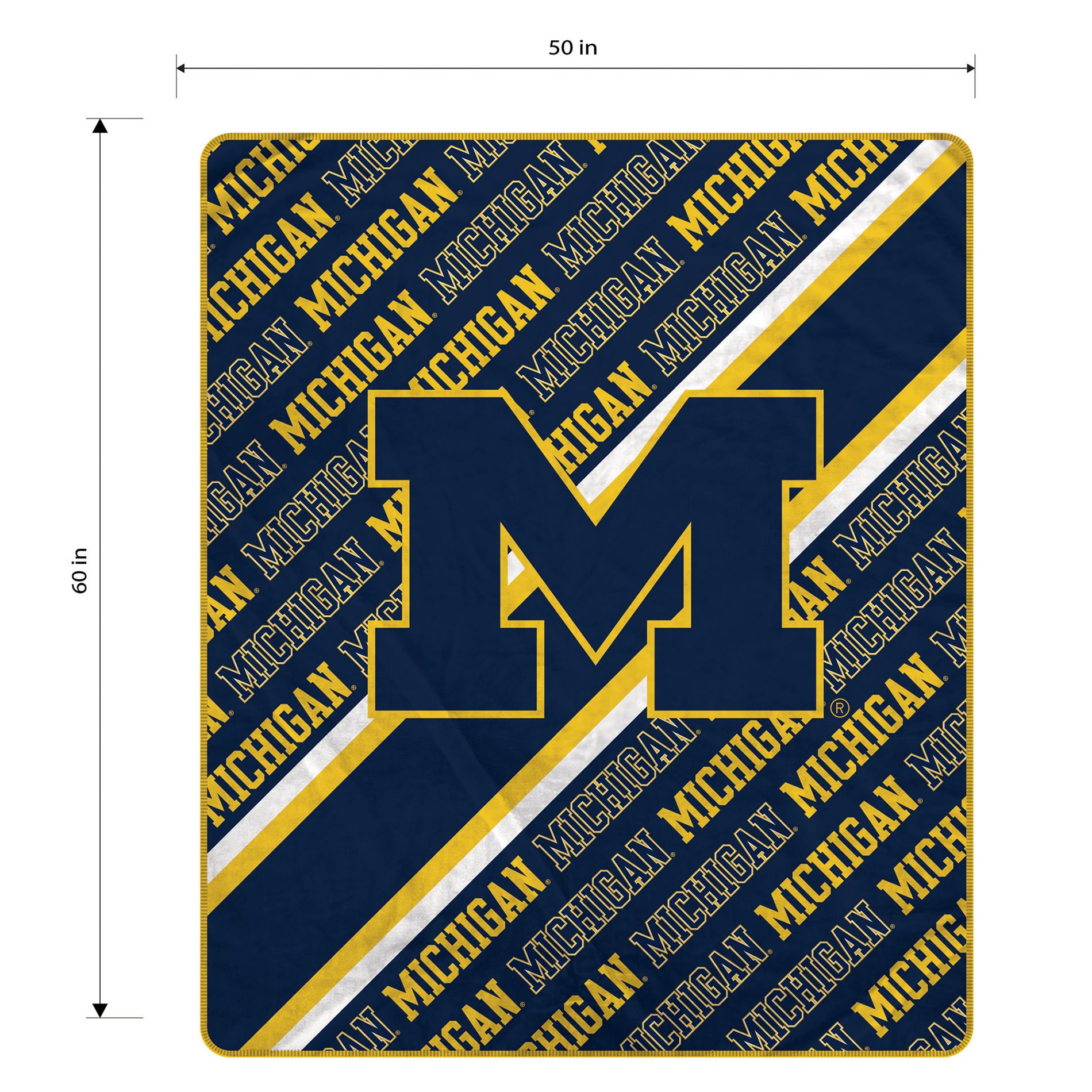 Couverture ultra douce Pegasus Michigan Wolverines 60" x 70" (diagonale) avec logo doublé