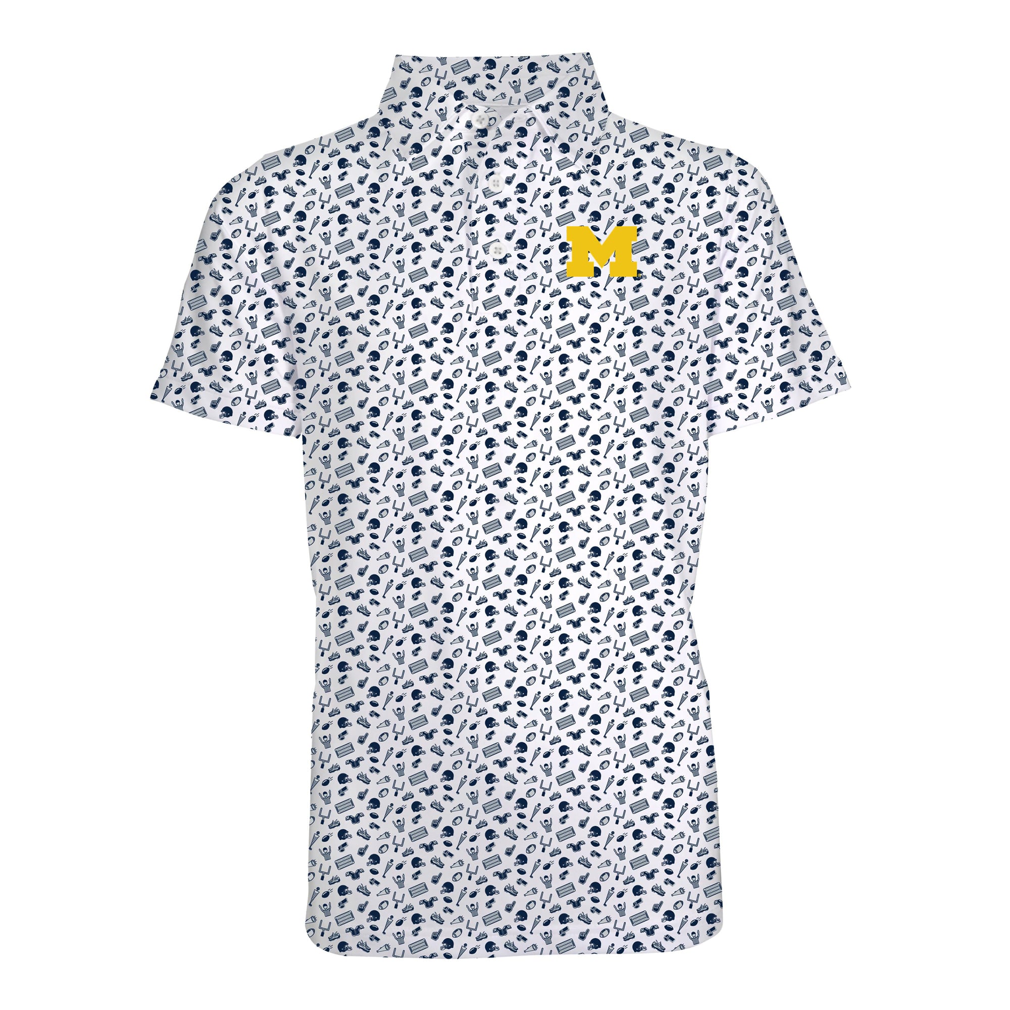 Toddler Garb Navy Michigan Wolverines Tom Allover Print Performance Polo