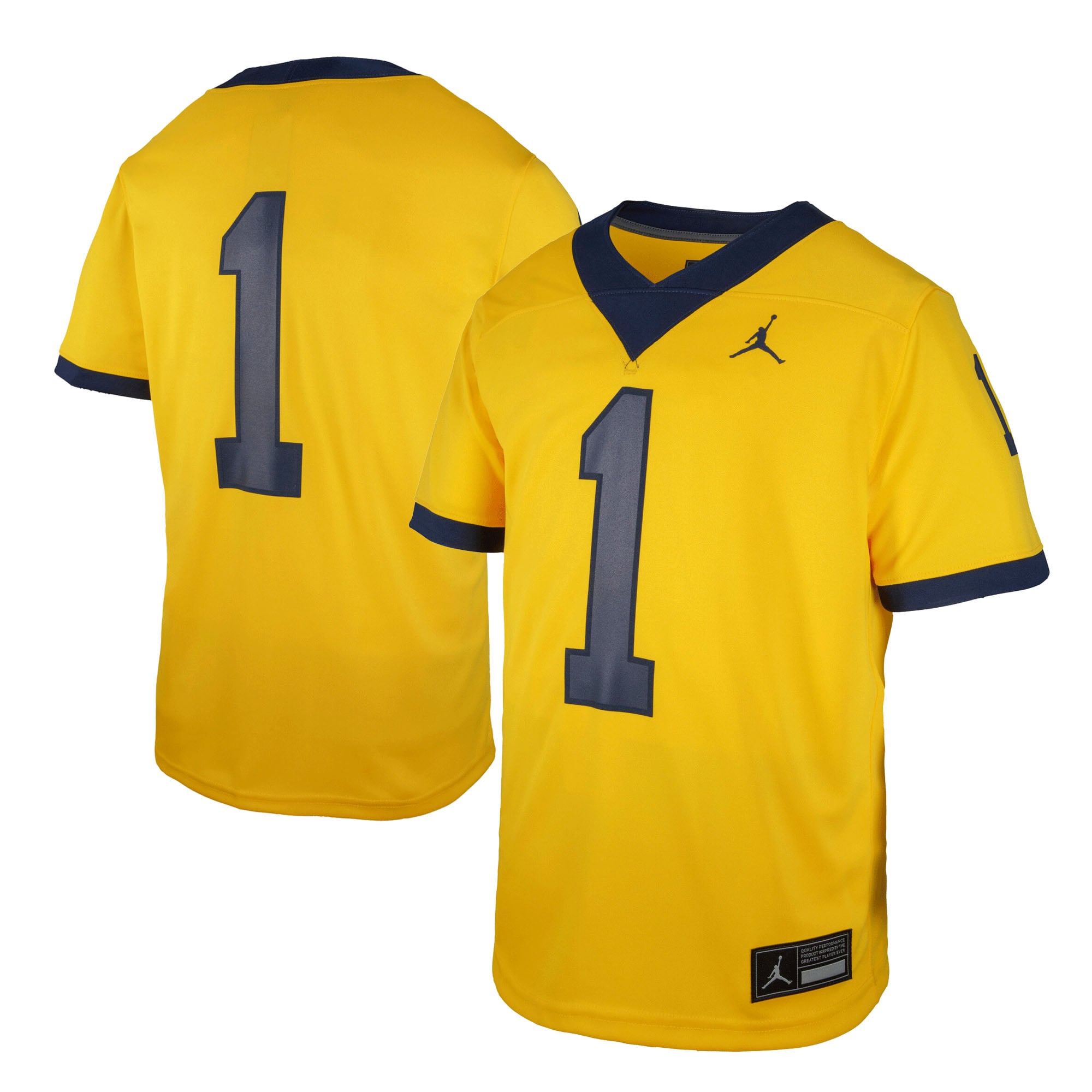 Toddler Jordan Brand Maize Michigan Wolverines Replica Football Jersey