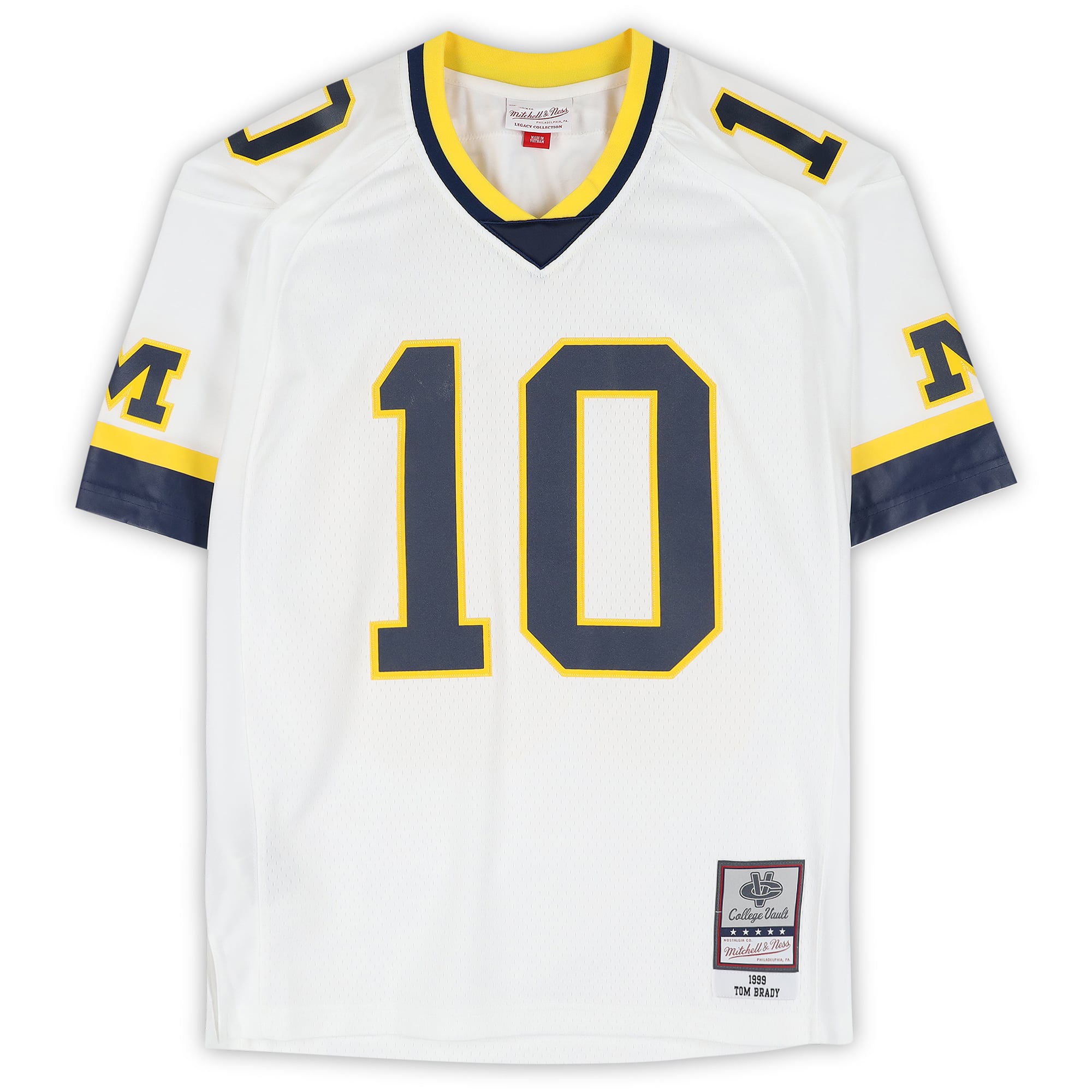 Tom Brady Michigan Wolverines Autographed White Mitchell & Ness 1999 Authentic Jersey