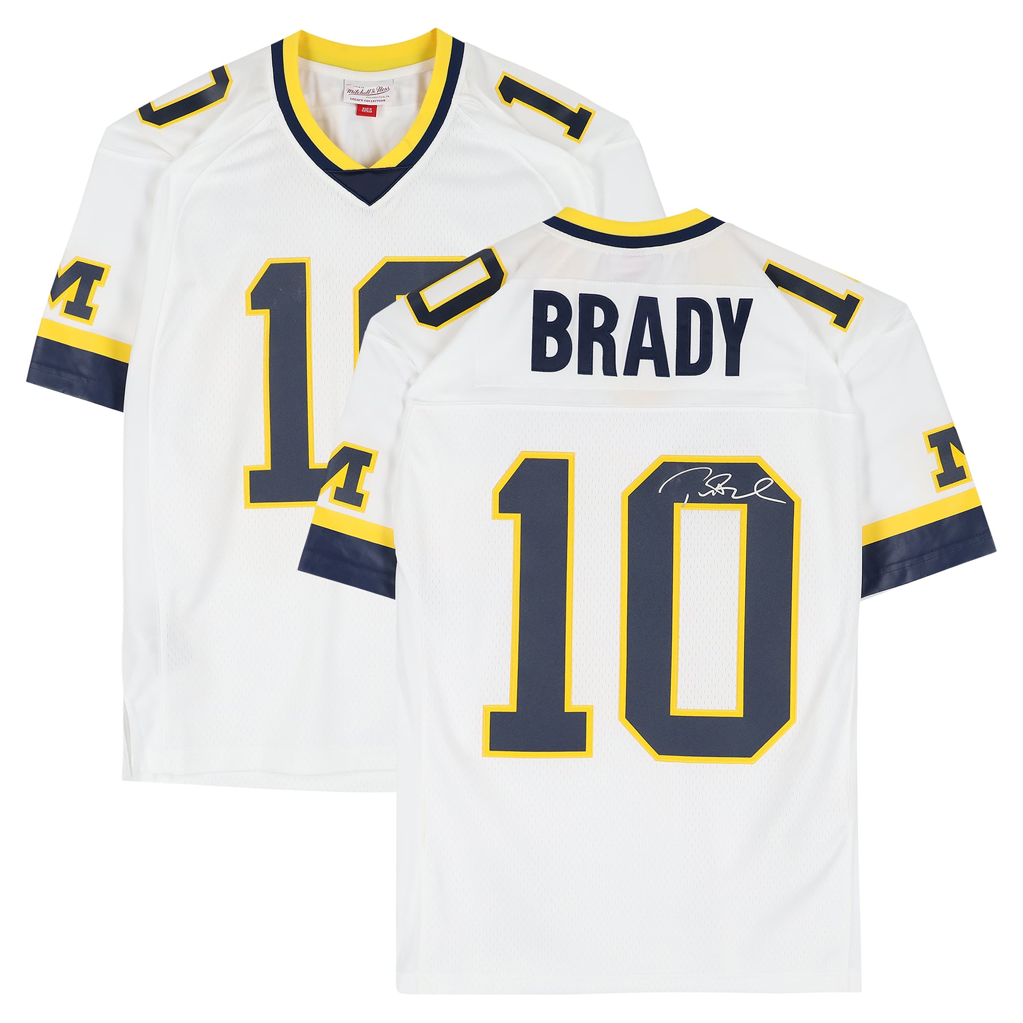 Tom Brady Michigan Wolverines Autographed White Mitchell & Ness 1999 Authentic Jersey