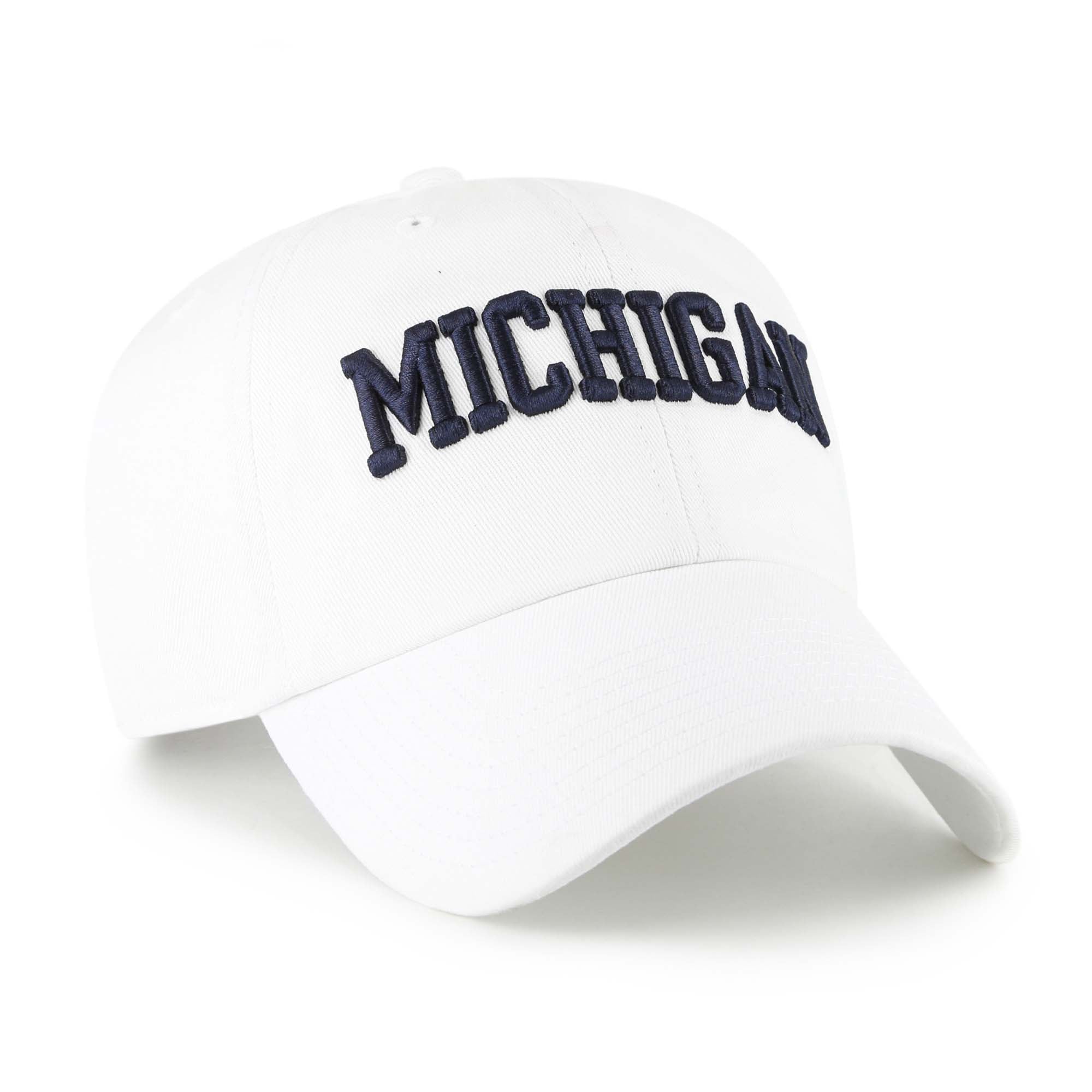 Casquette unisexe '47 Michigan Wolverines blanche Clean Up ajustable