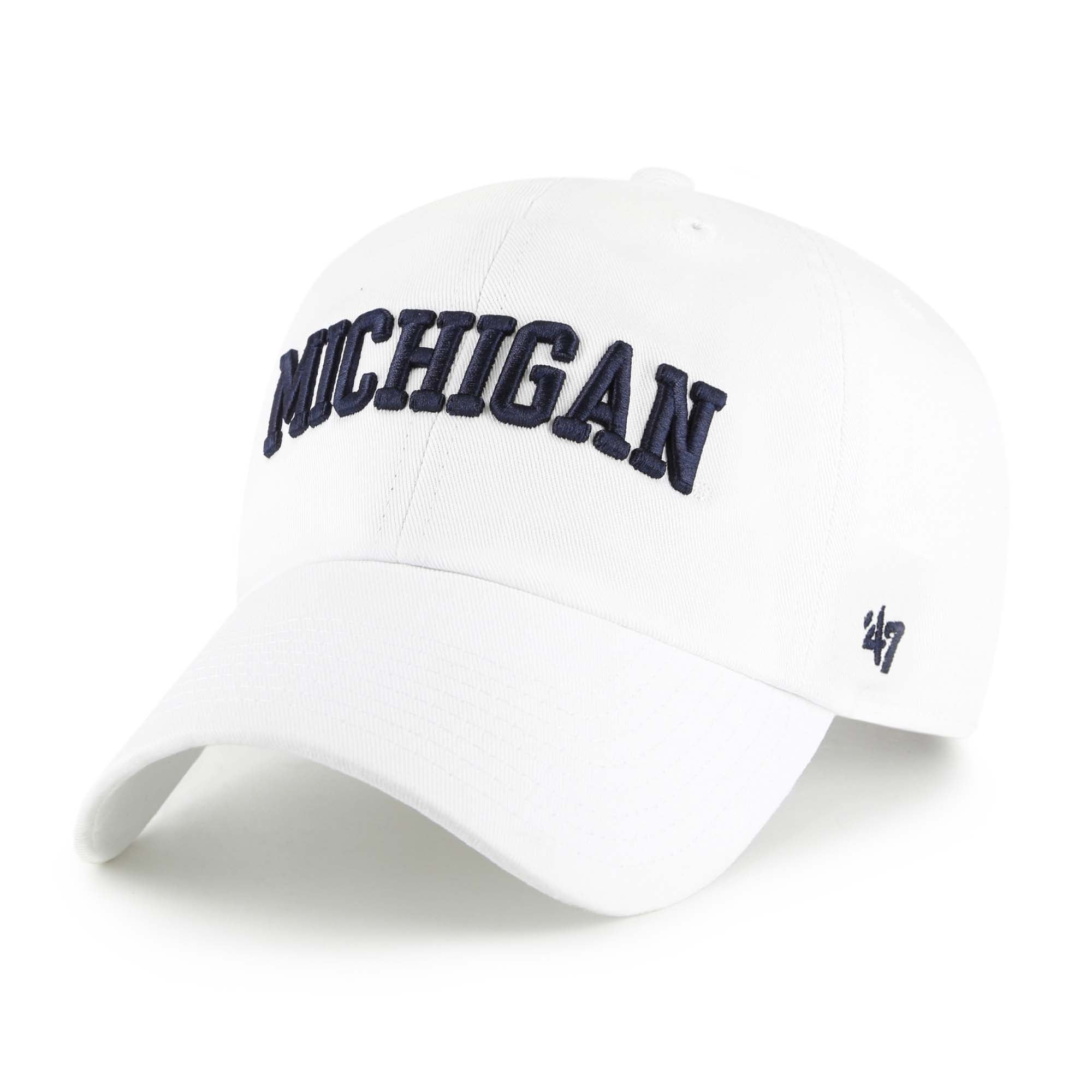Unisex '47  Michigan Wolverines White Clean Up Adjustable Hat