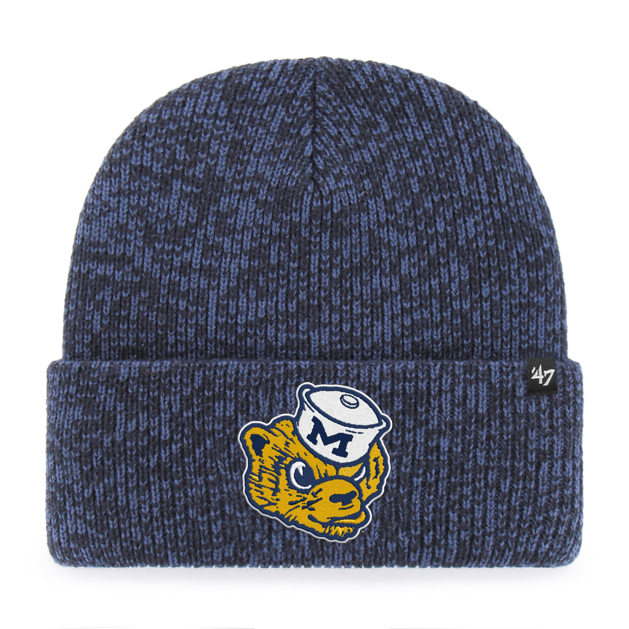 Bonnet unisexe à revers « Brain Freeze » des Michigan Wolverines, bleu marine, n° 47