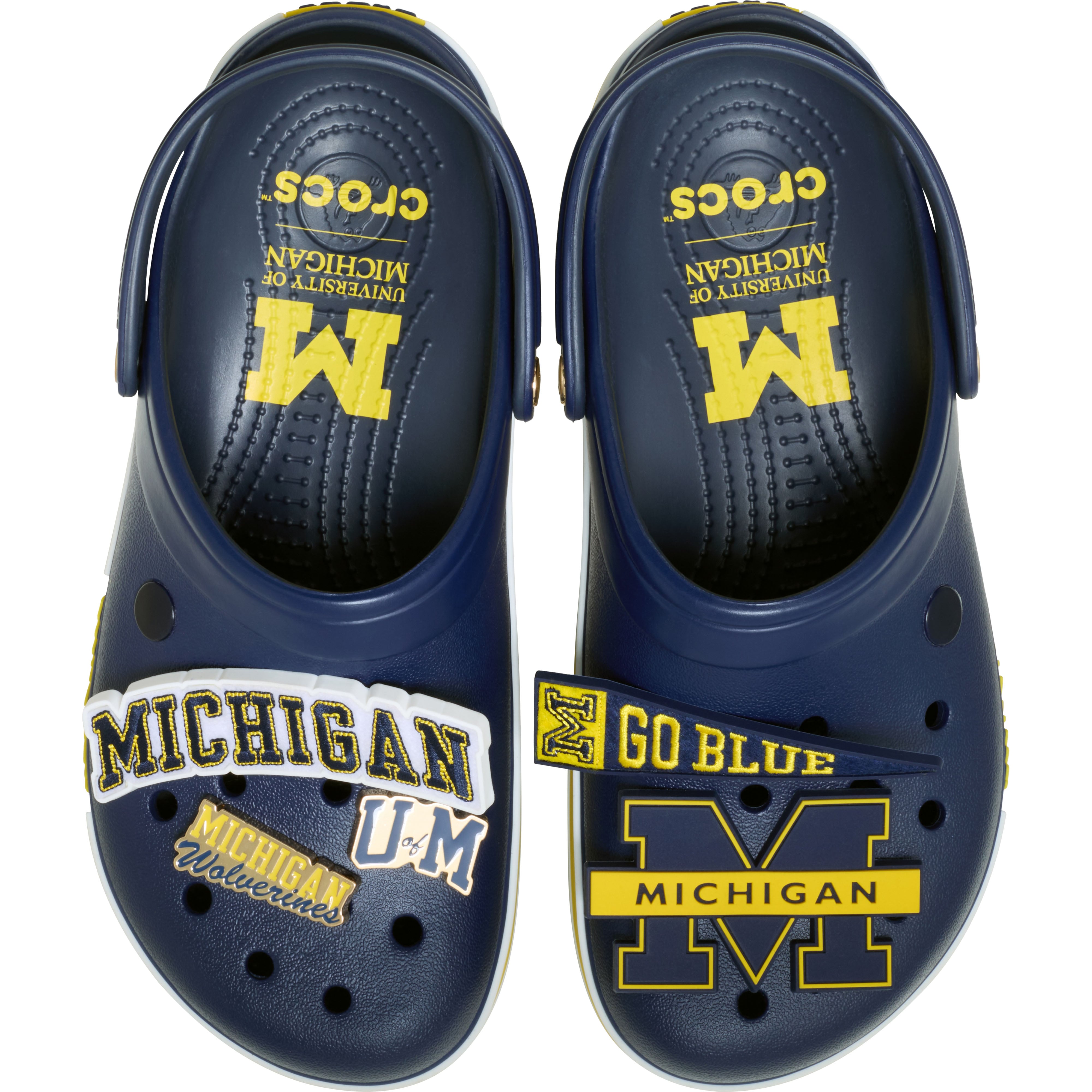 Sabots classiques unisexes Crocs bleu marine Michigan Wolverines