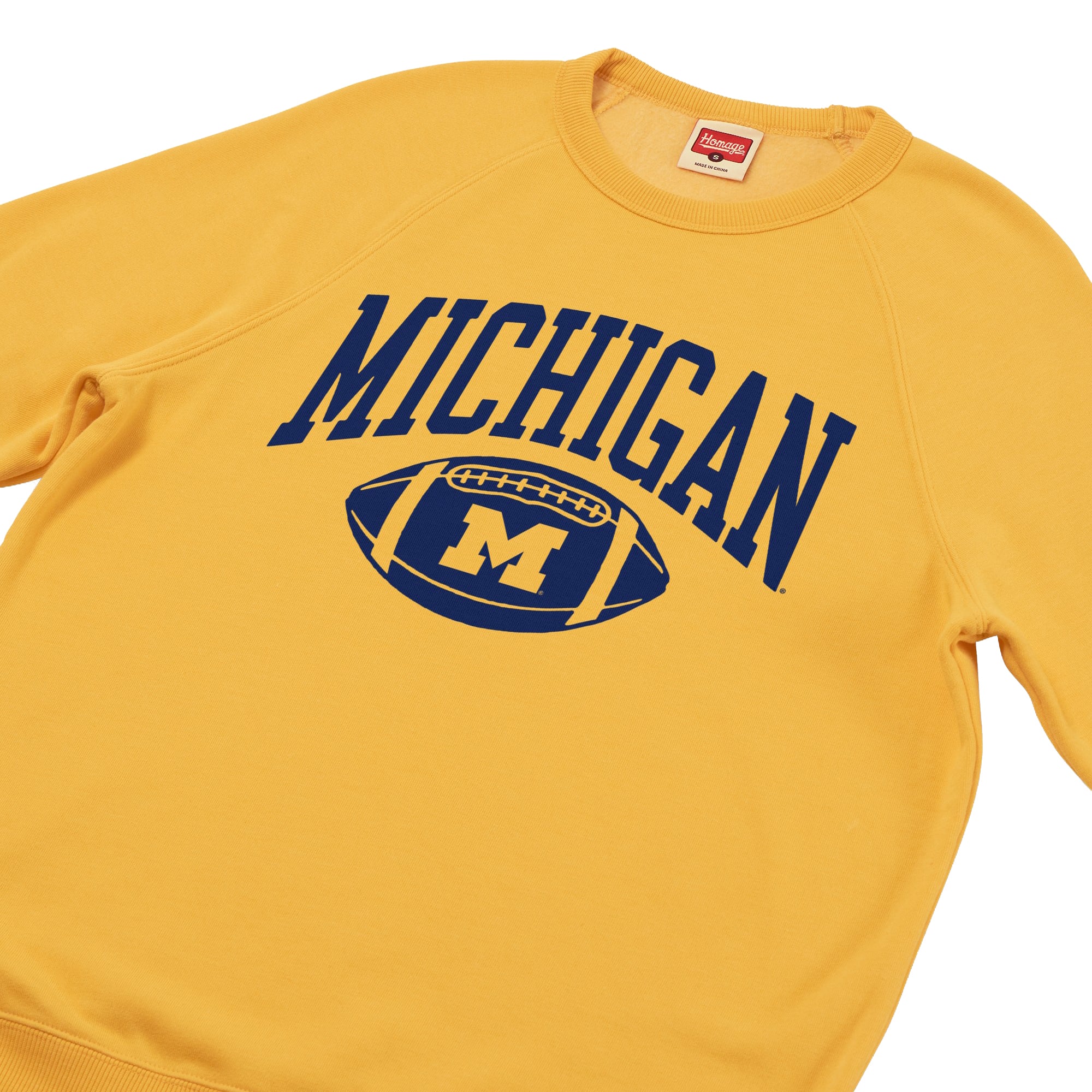 Sweat-shirt unisexe Hommage Maize Michigan Wolverines Arch Football Tri-Blend