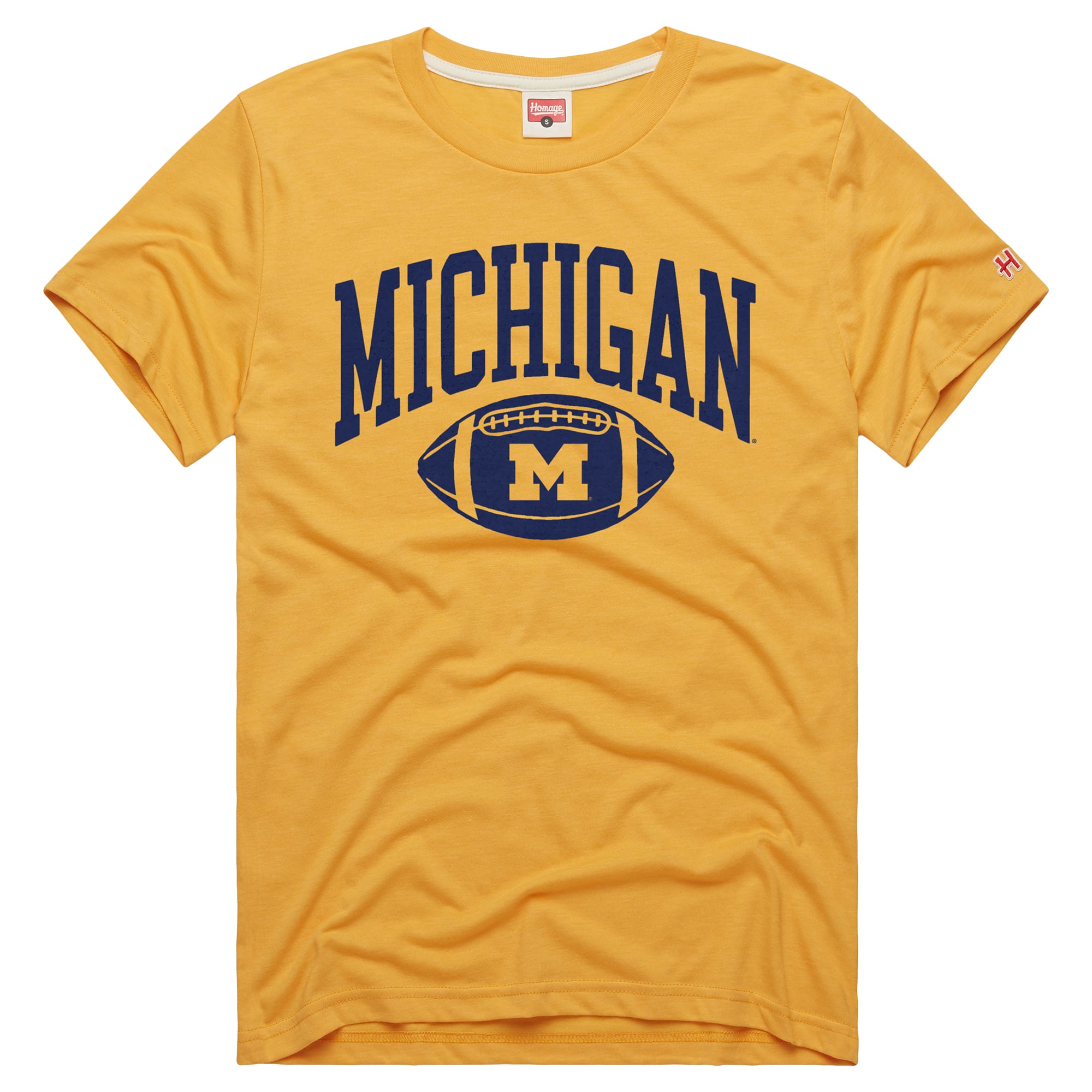 T-shirt unisexe Hommage Maize Michigan Wolverines Arch Football Tri-Blend