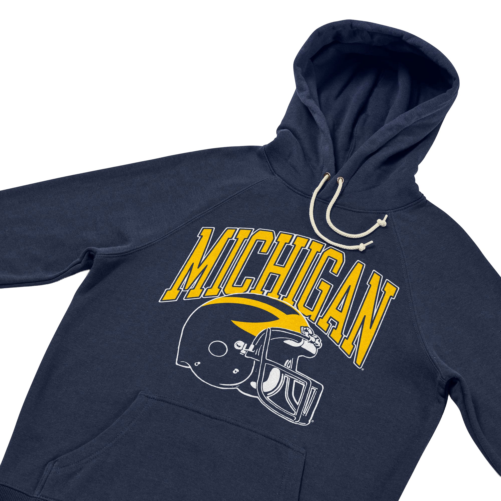 Sweat à capuche unisexe Hommage Navy Michigan Wolverines Helmet Tri-Blend