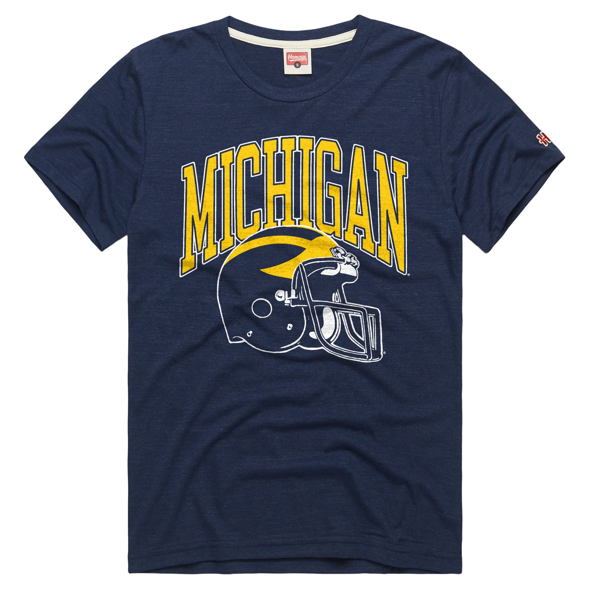 T-shirt unisexe Hommage aux Wolverines du Michigan, bleu marine, en mélange de trois matières