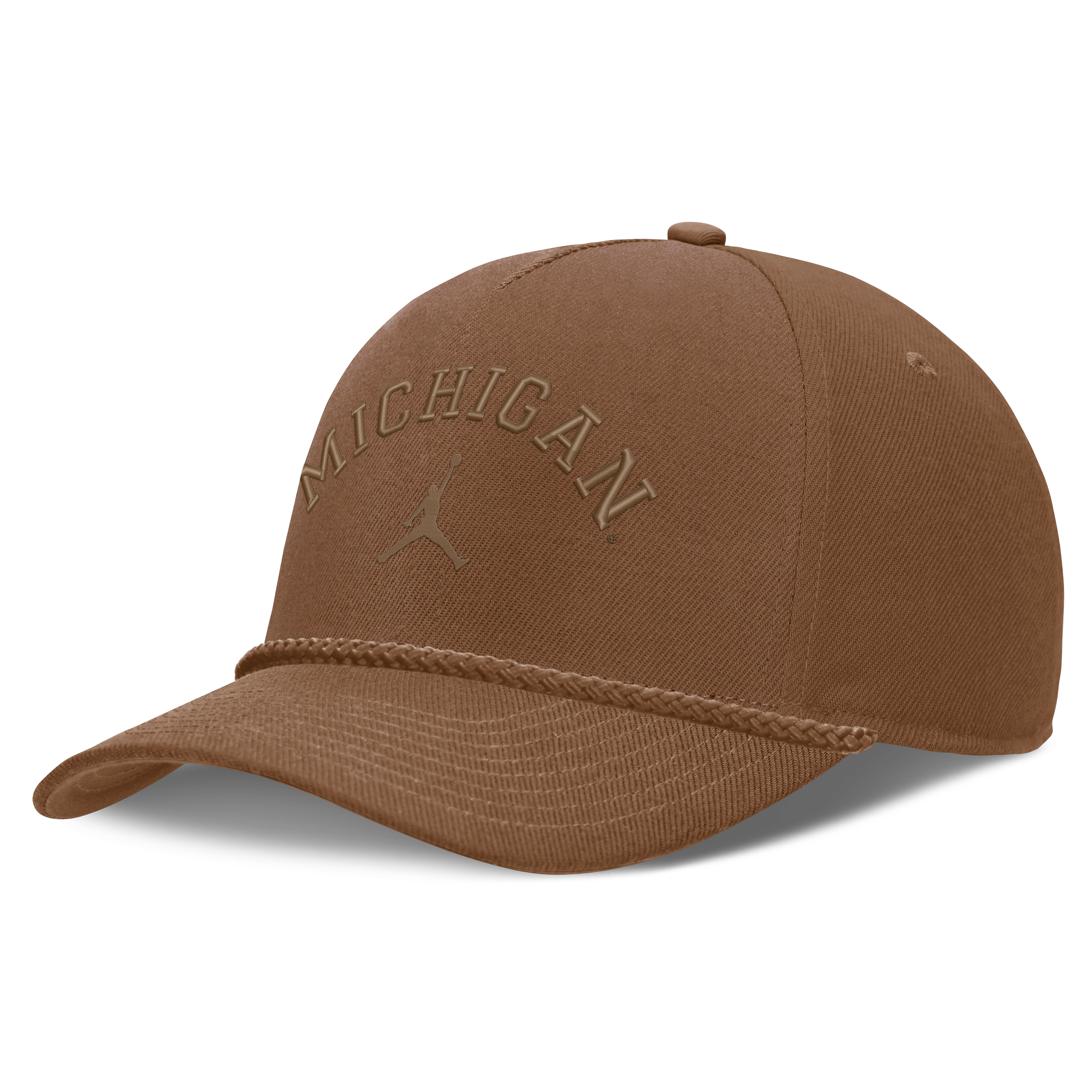 Unisex Jordan Brand  Tan Michigan Wolverines Campus Prep Tonal Rope Rise 5-Panel Adjustable Hat
