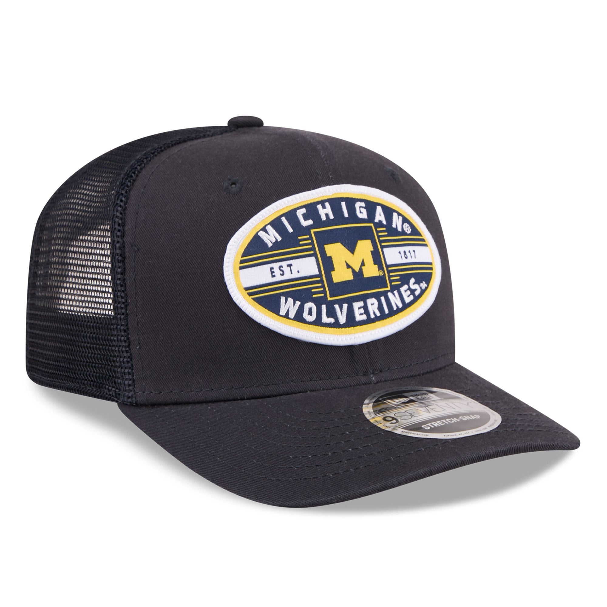 Unisex New Era  Navy Michigan Wolverines Inline Patch 9SEVENTY Trucker Adjustable Hat