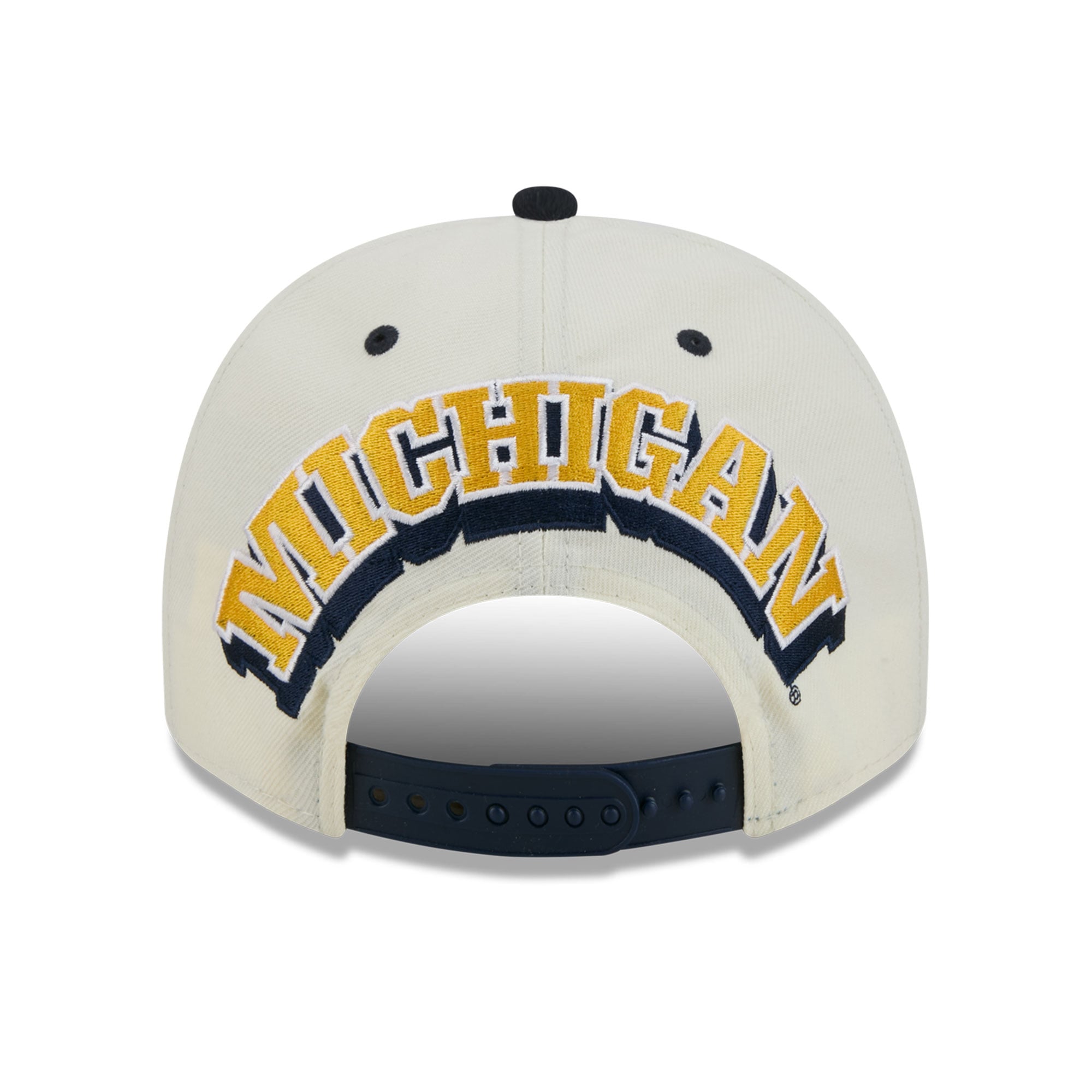 Unisex New Era White/Navy Michigan Wolverines A-Frame 9FIFTY Snapback Hat