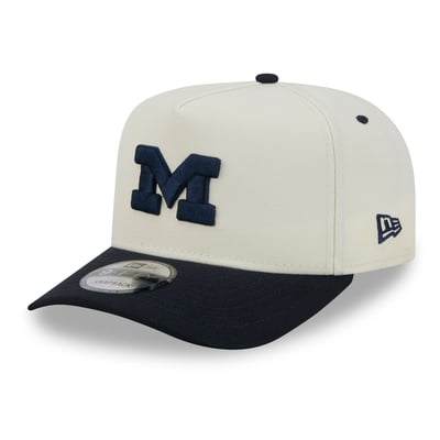 Michigan Wolverines New Era Unisex A-Frame 9FIFTY Snapback Hat - White/Navy