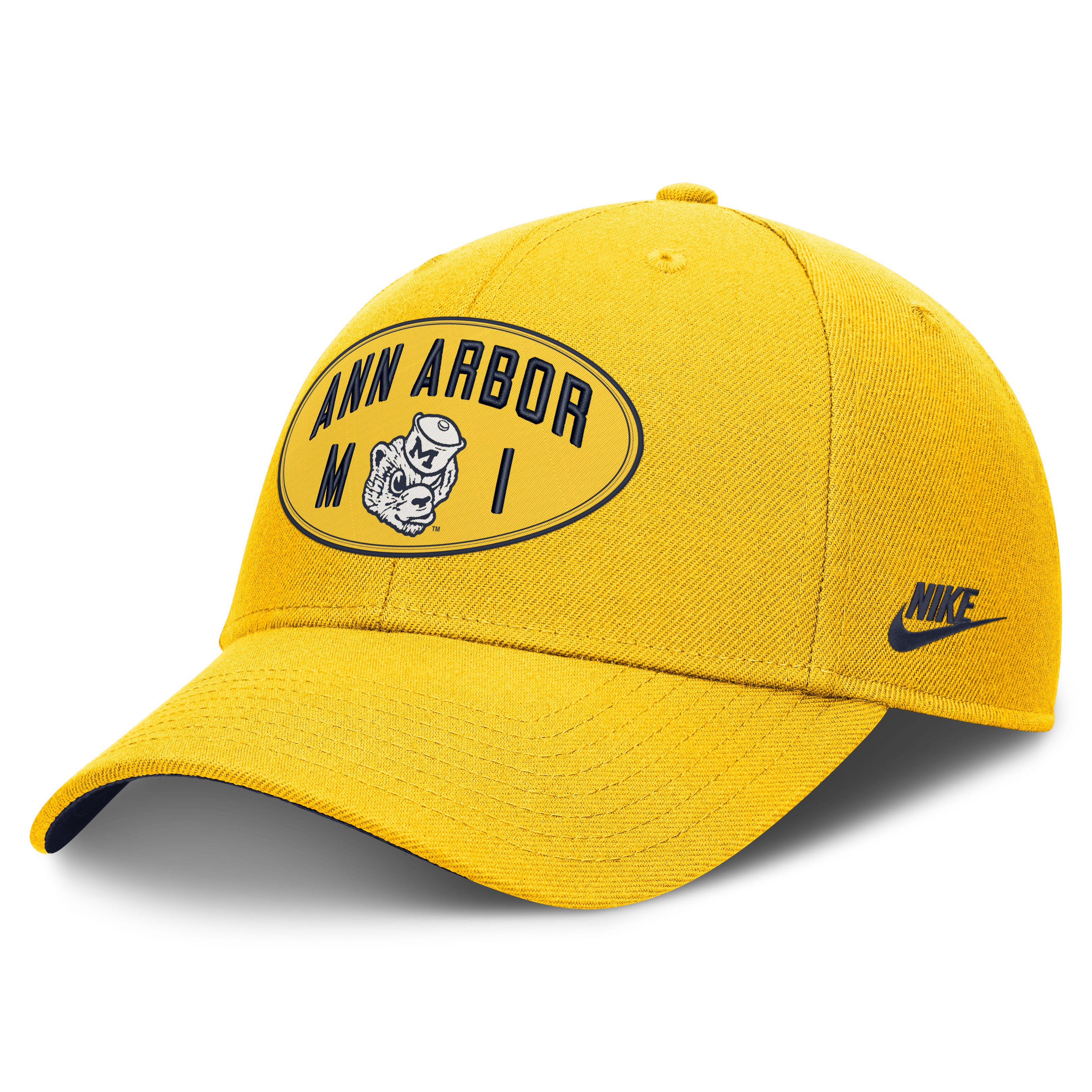 Casquette unisexe Nike Maize Michigan Wolverines Legacy Letter & Location Rise ajustable