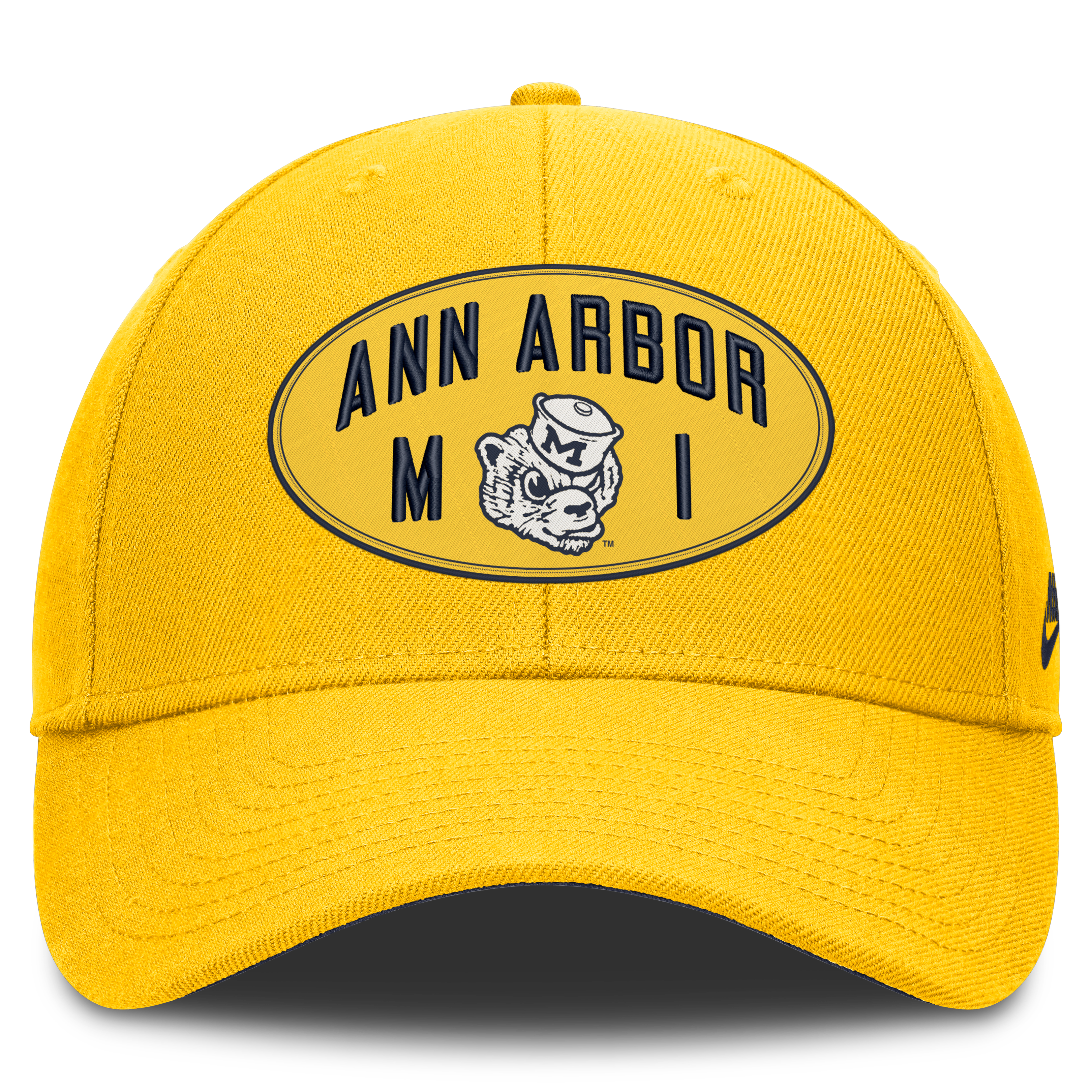 Casquette unisexe Nike Maize Michigan Wolverines Legacy Letter & Location Rise ajustable