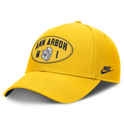  Michigan Wolverines Nike Unisex Legacy Letter & Location Rise Adjustable Hat - Maize