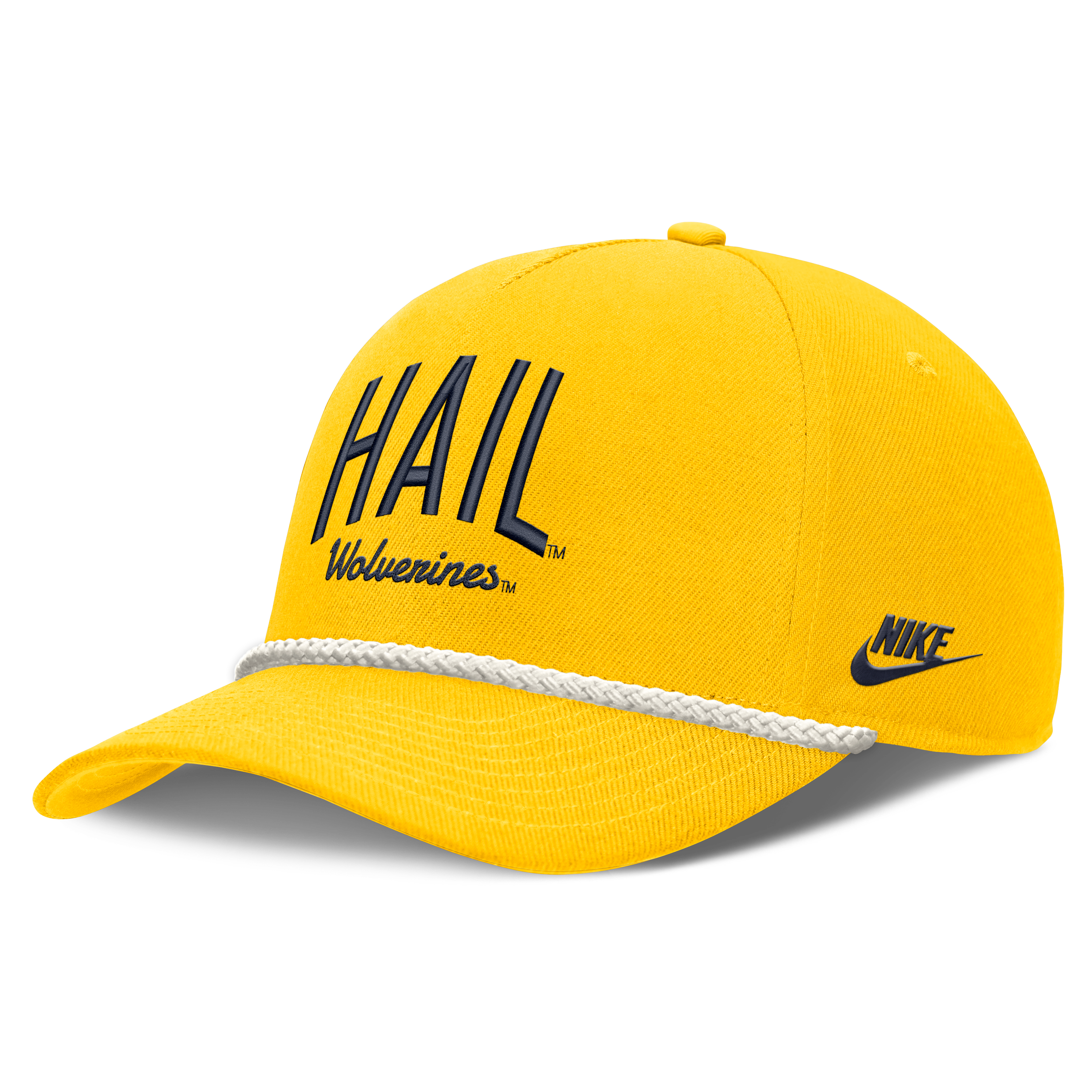 Casquette unisexe Nike Maize Michigan Wolverines à lettres et taille ajustable