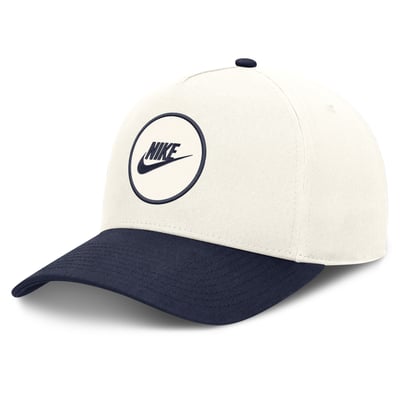 Michigan Wolverines Nike Unisex Rise Side Logo A-Frame Adjustable Hat - White/Navy